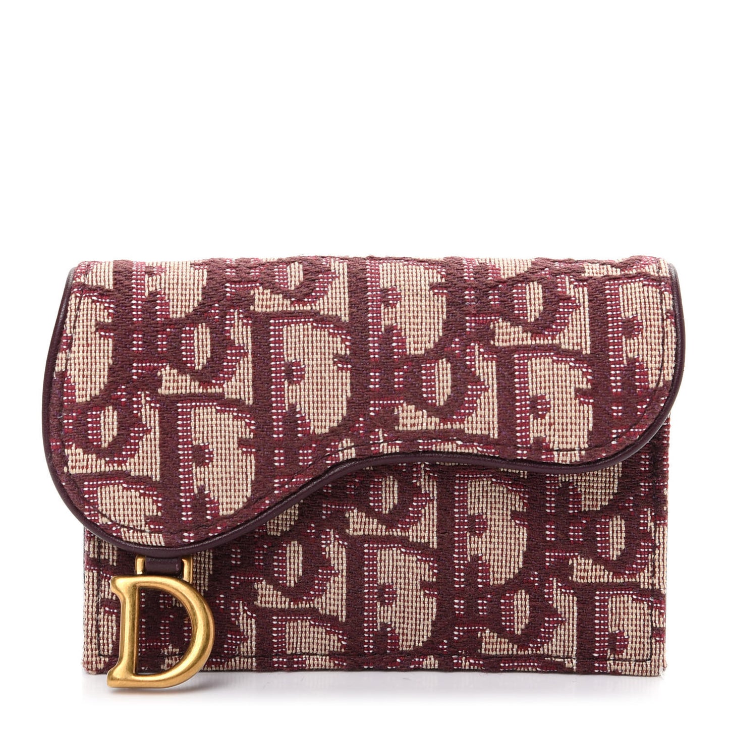Oblique Saddle Card Holder Bordeaux