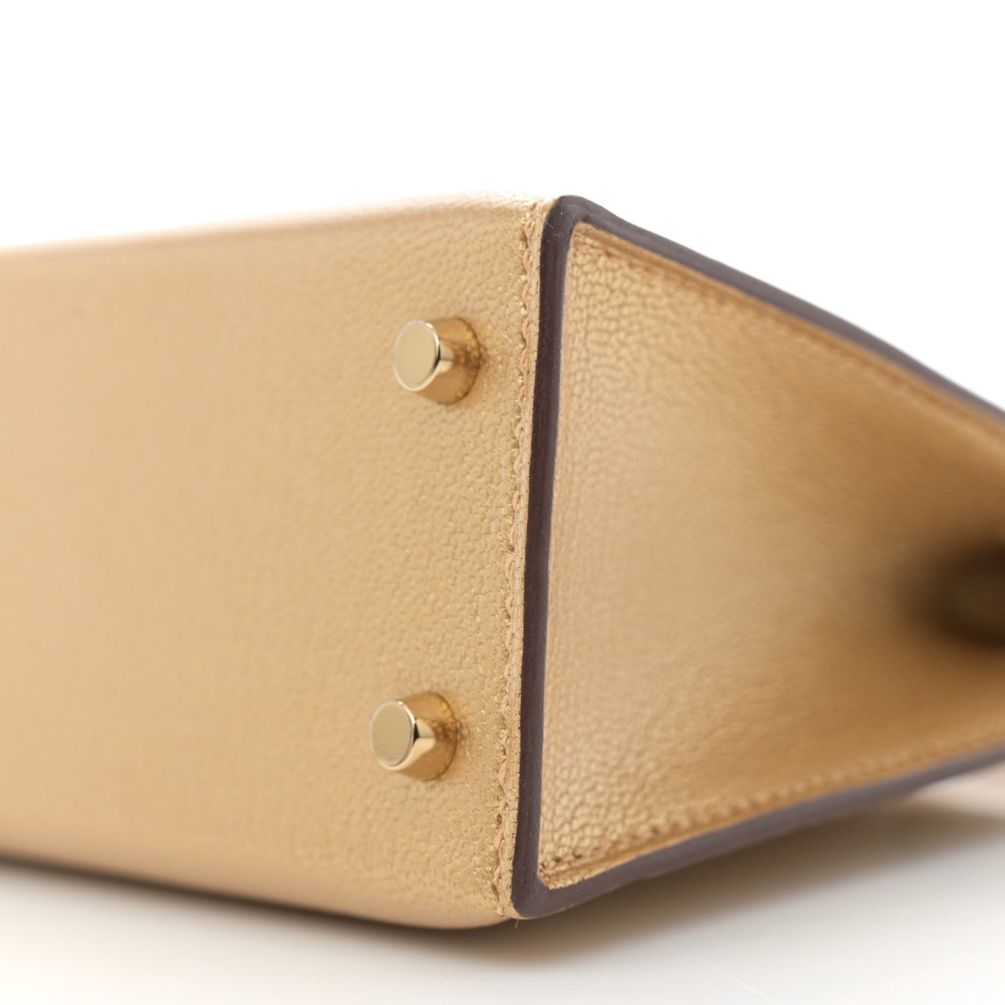 Metallic Chevre Chamkilight Mini Kelly Sellier 20 Dore