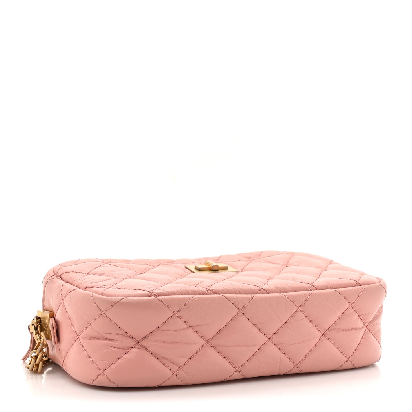 Aged Calfskin Quilted Mini Reissue Camera Case Pink