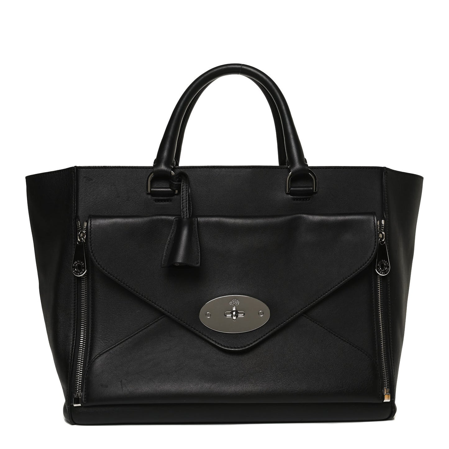 Silky Calf Medium Willow Tote Black