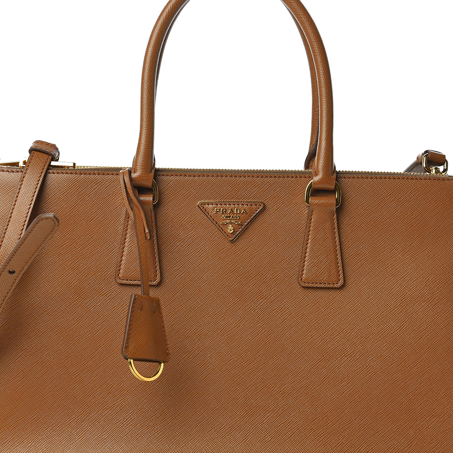 Saffiano Large Galleria Double Zip Tote Cannella