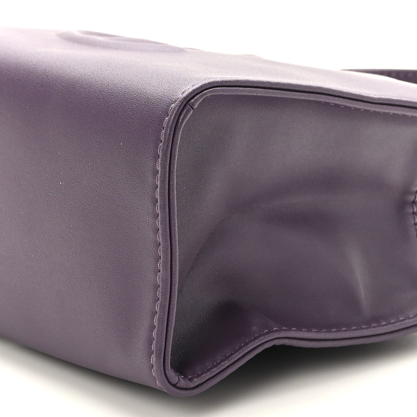 Vegan Leather Small Shopping Bag Eggplant