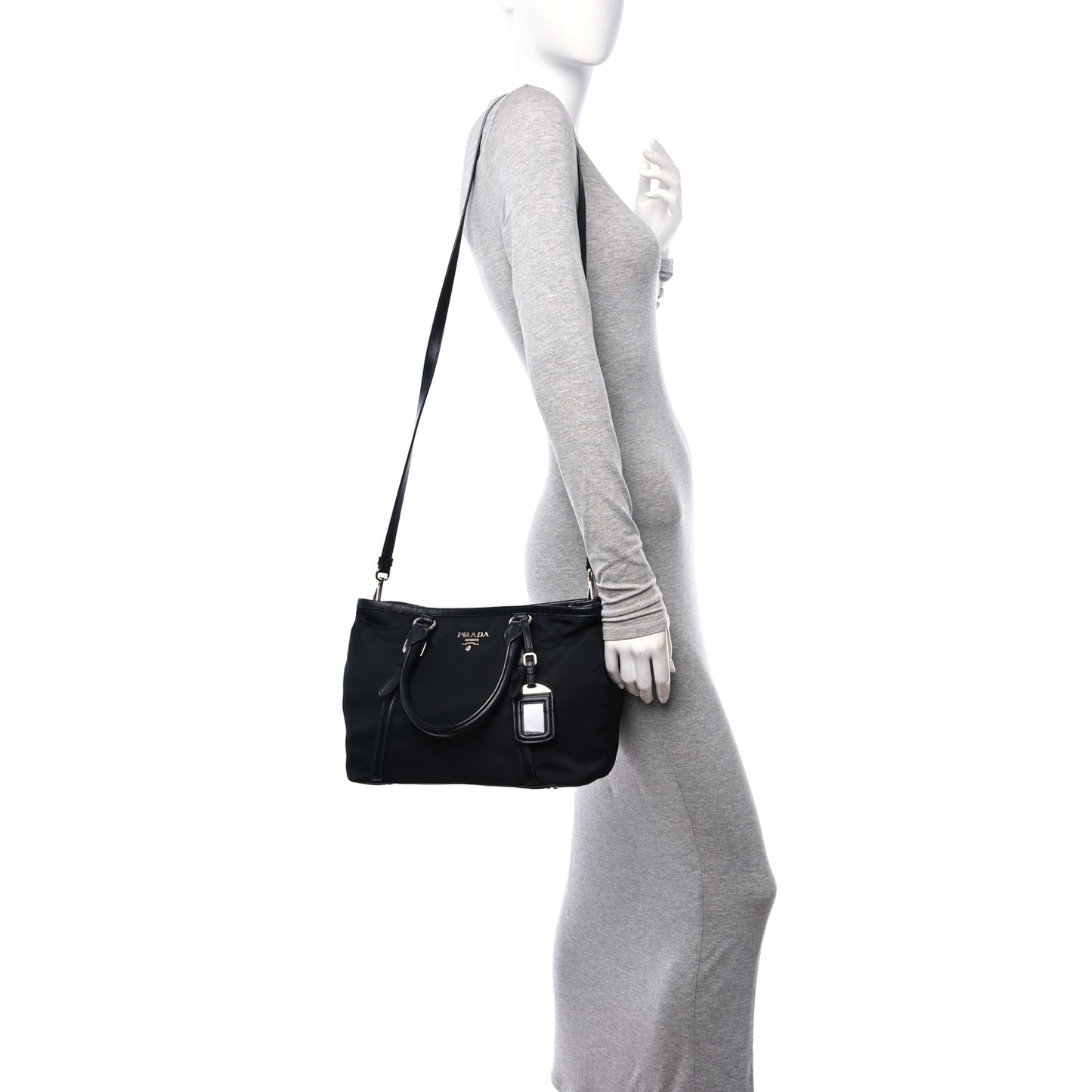Tessuto Nylon Soft Calf Tote Black