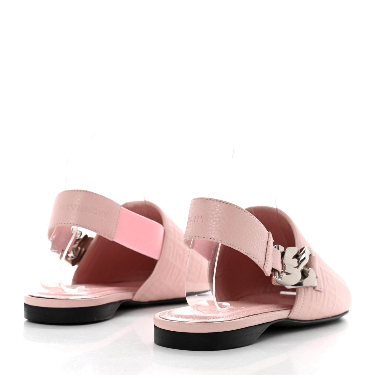 Calfskin G Chain Slingback Mules 37.5 Pink