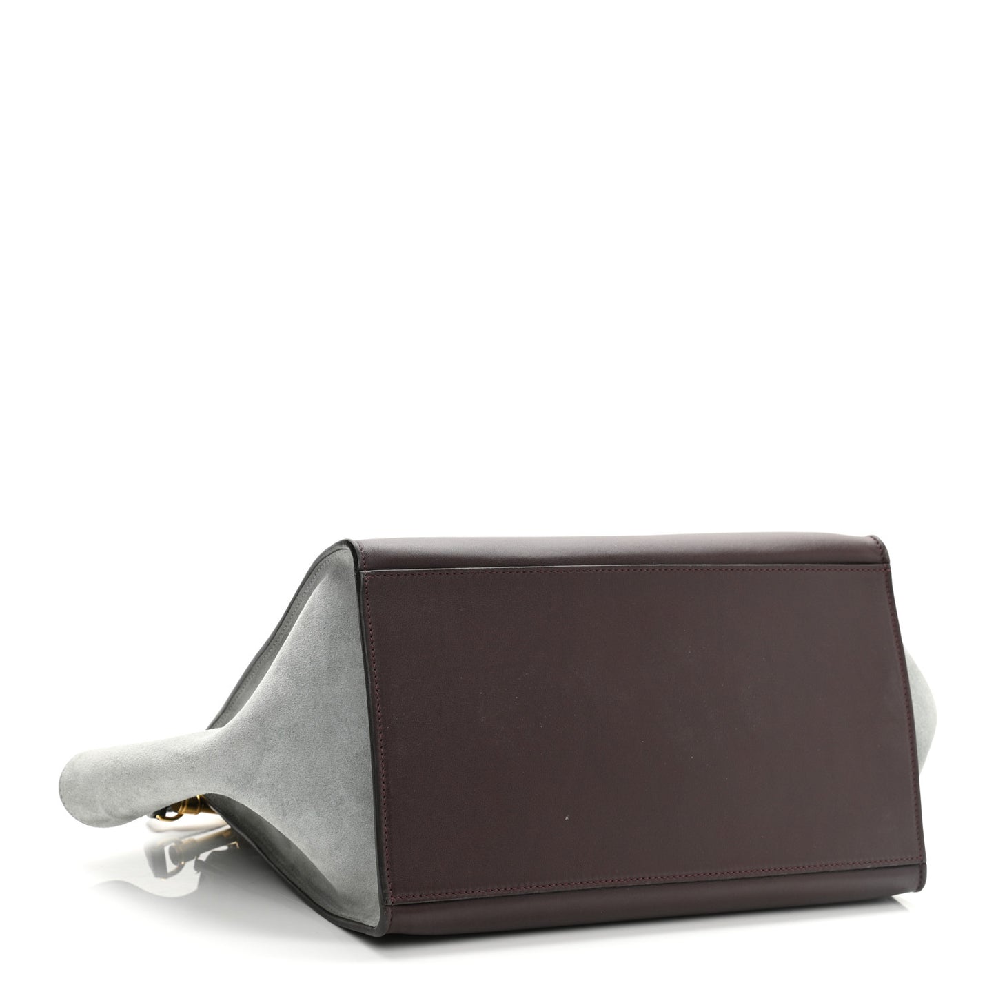 Smooth Calfskin Suede Medium Tri-Color Trapeze Dark Grey