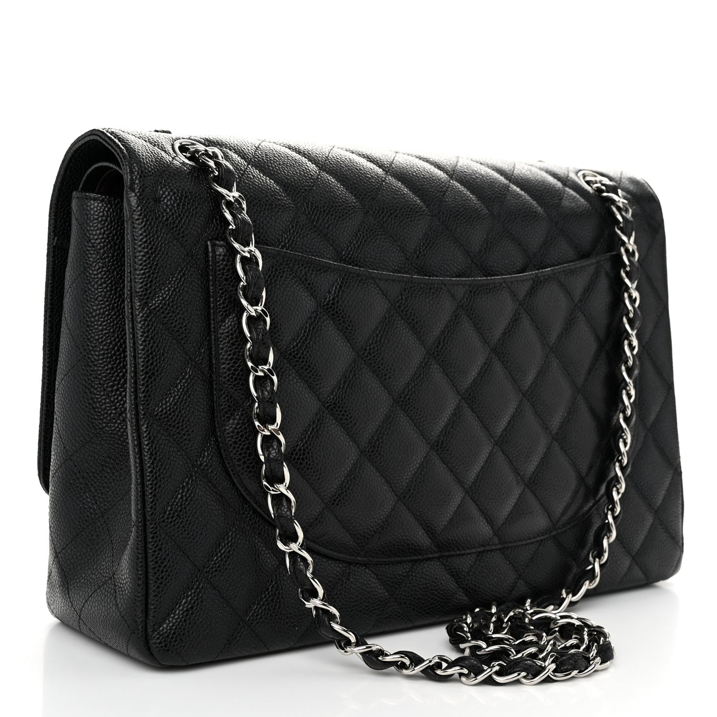 Caviar Quilted Maxi Double Flap Black