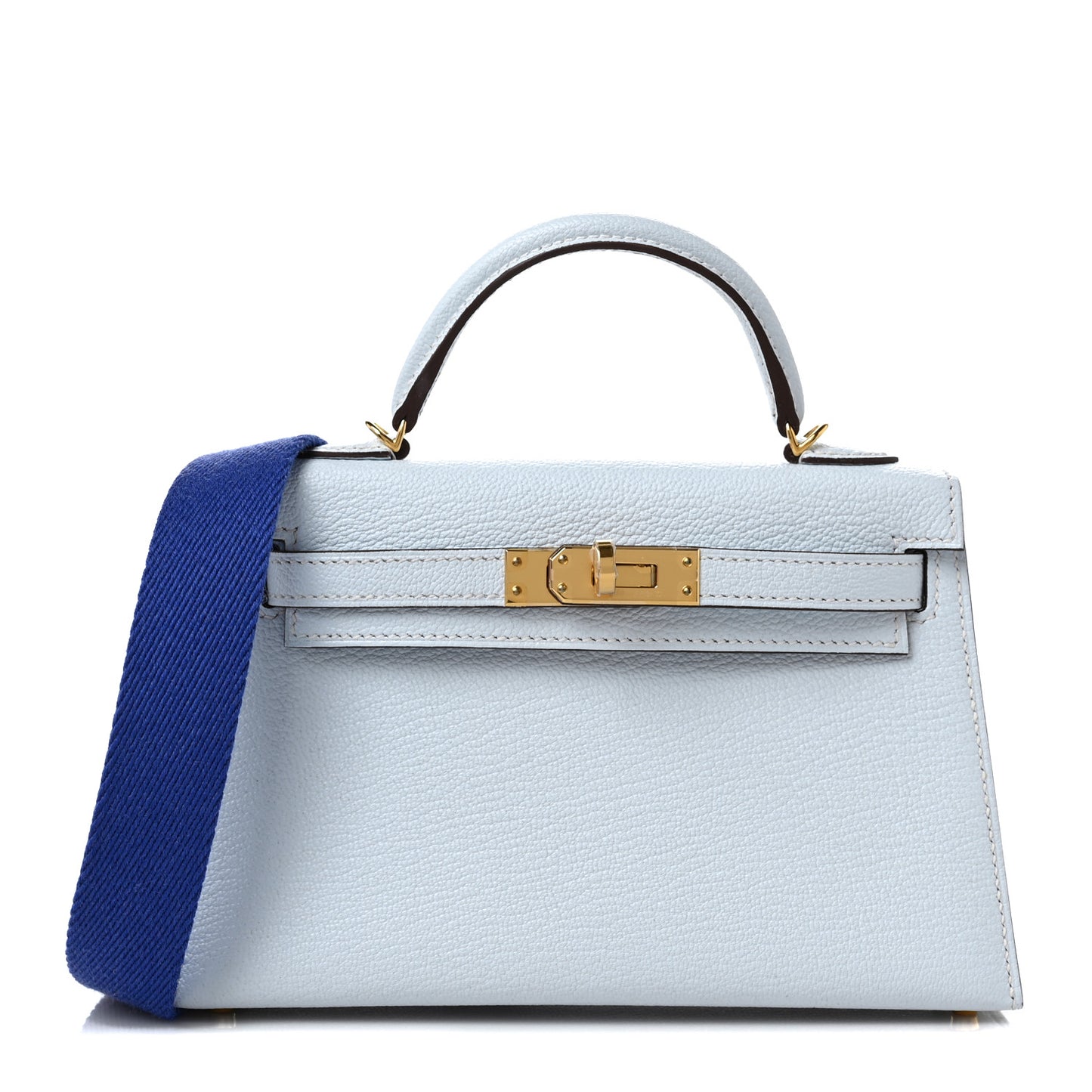 Chevre Mysore Mini Kelly Sellier 20 Bleu Brume Bleu Electrique