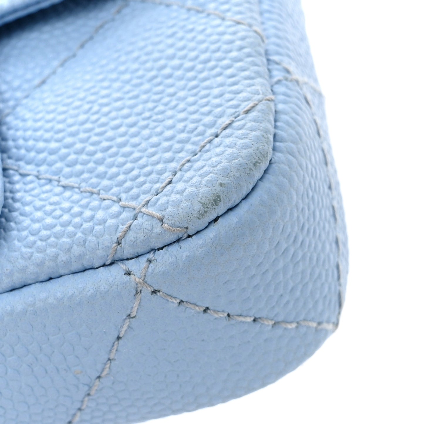 Caviar Quilted Mini Chain Belt Bag Light Blue