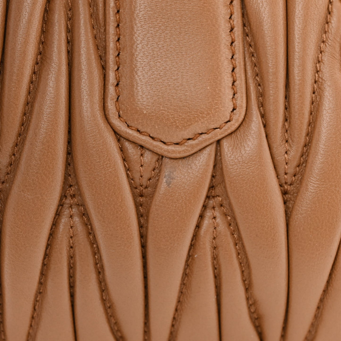 Nappa Matelasse Large Arcadie Top Handle Bag Caramel