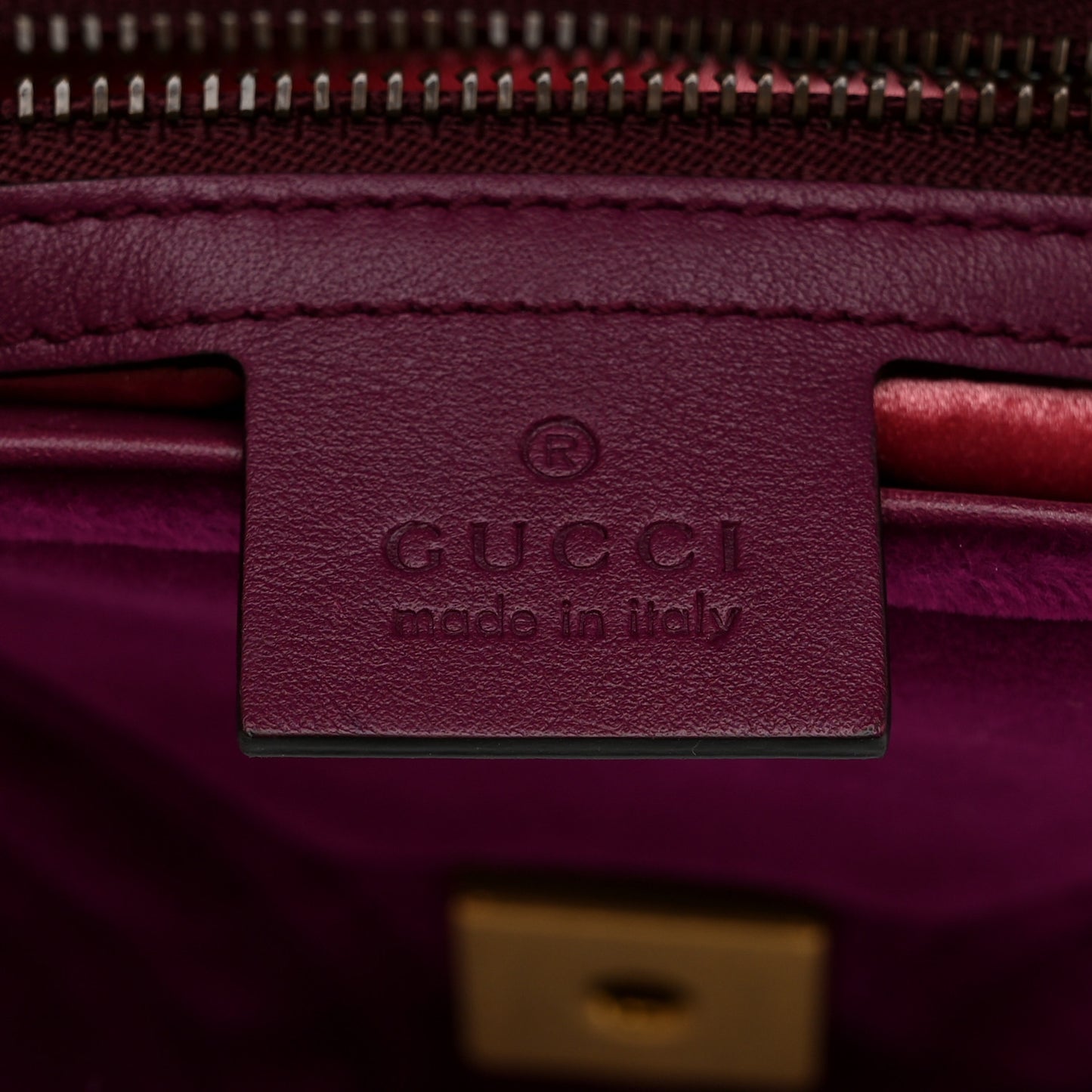Velvet Matelasse Small GG Marmont Shoulder Bag Fuchsia Violet Cyclamen