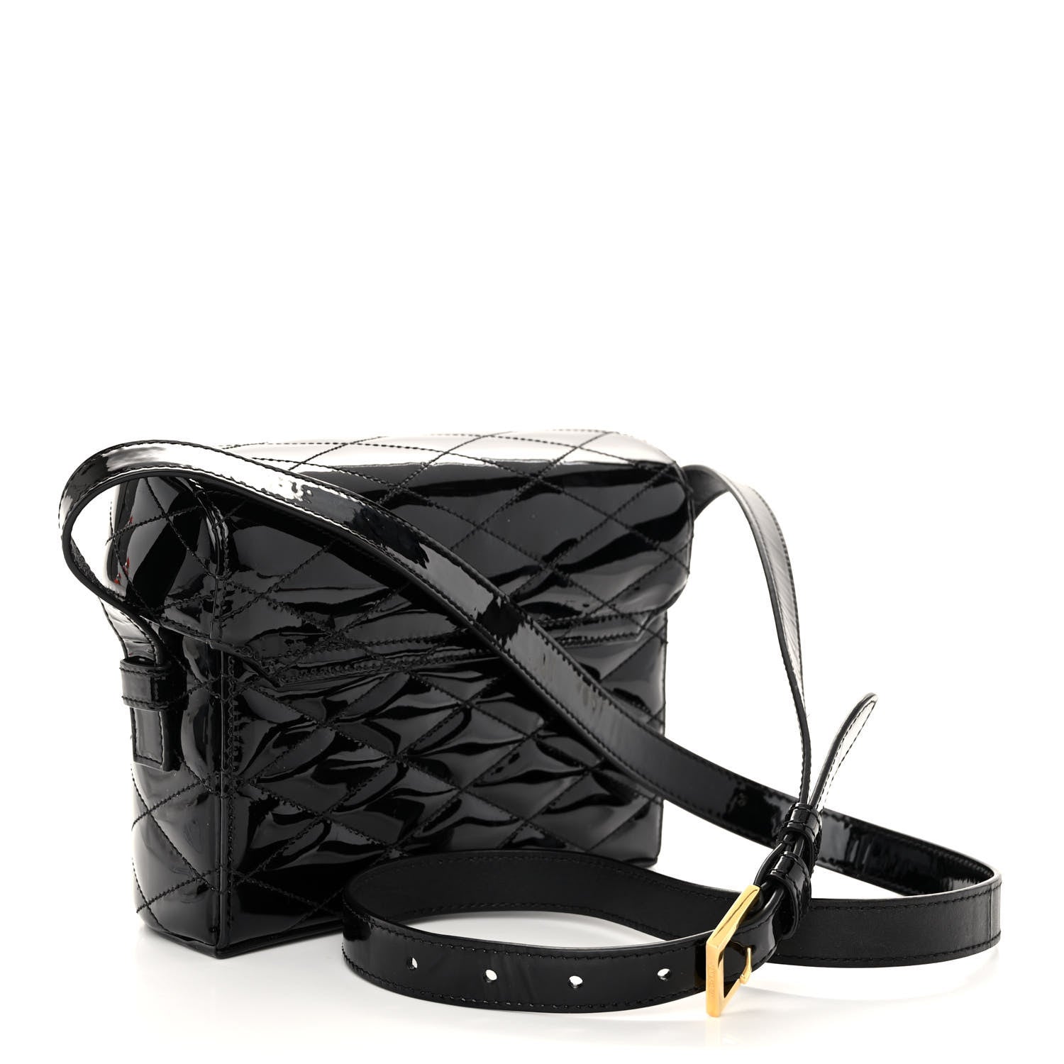 Saint Laurent Patent Matelasse Monogram June Box Bag Black 3 of 9