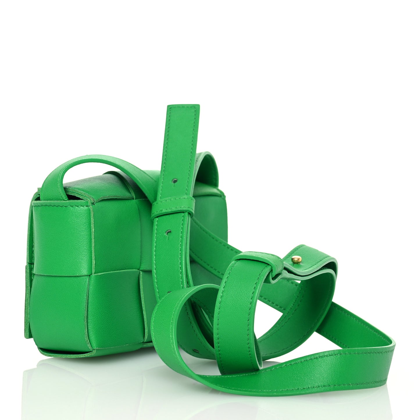 Lambskin Maxi Intreccio Candy Cassette Crossbody Bag Green