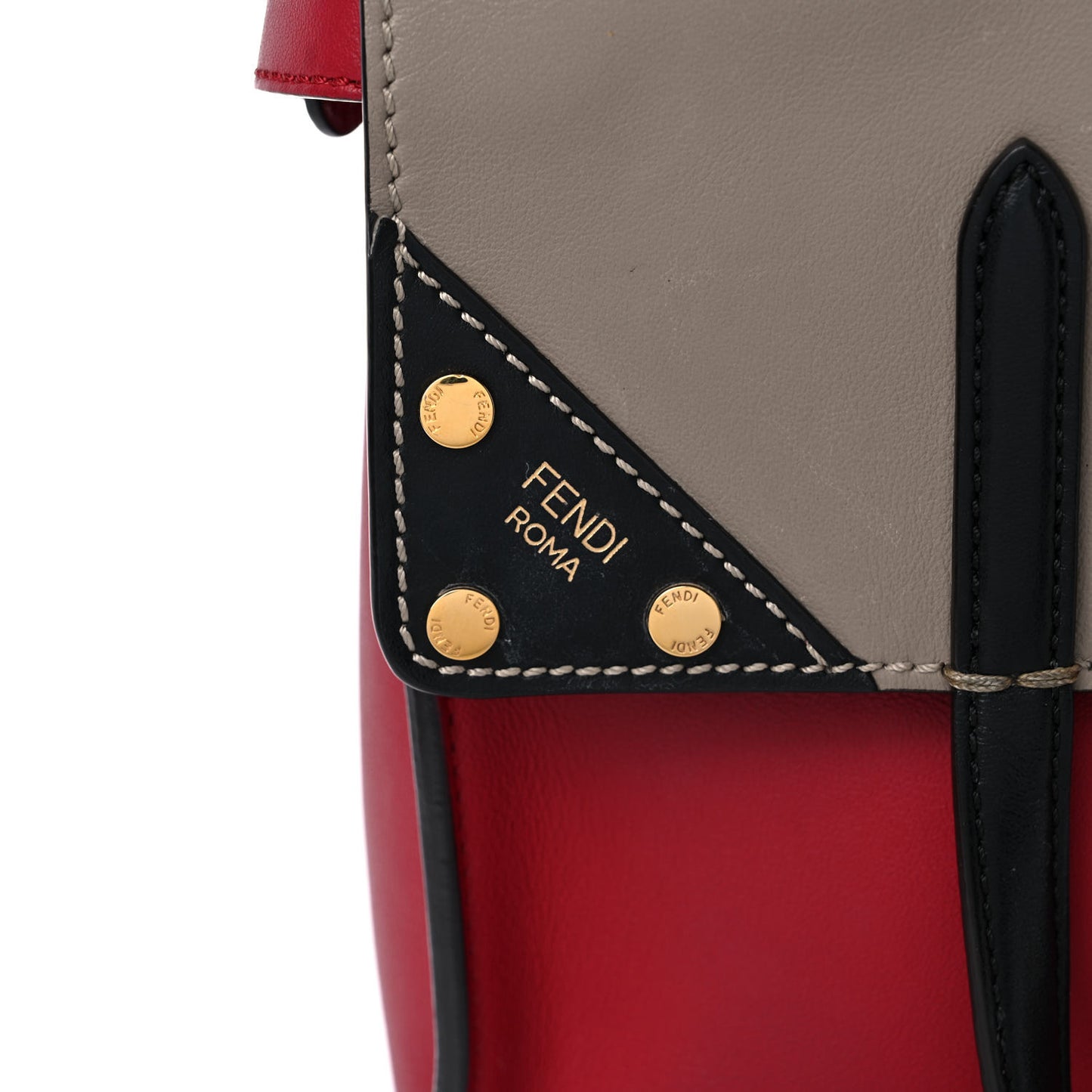 Vitello Grace FF 1974 Small Flip Tote Fragola Sepia
