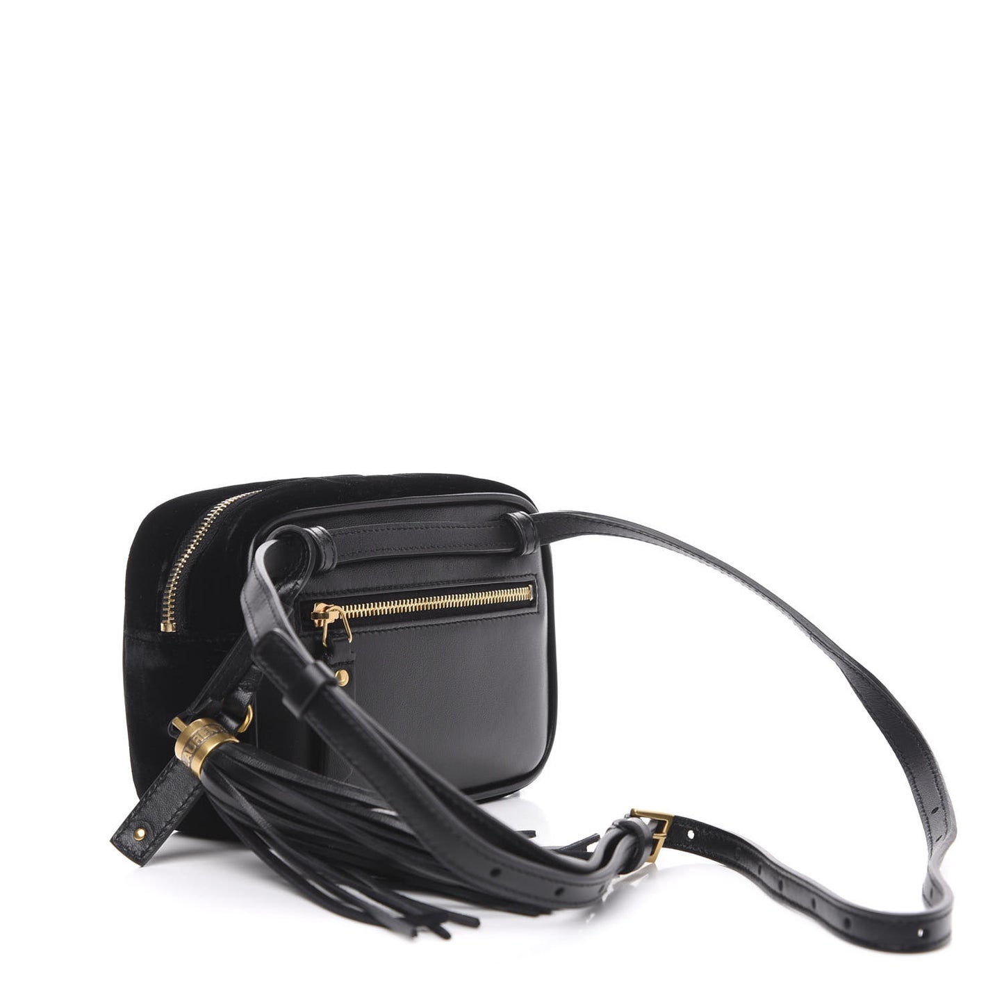 Velour Matelasse Monogram Lou Belt Bag Black