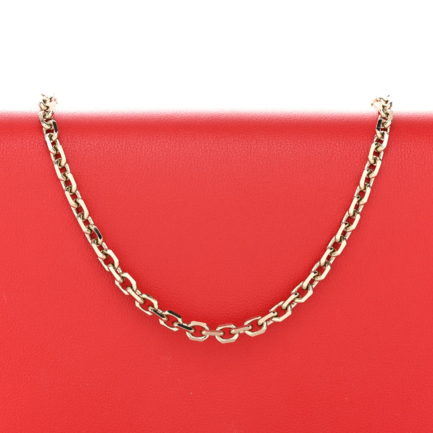 Vitello Rockstud Wallet On Chain Rouge Pur