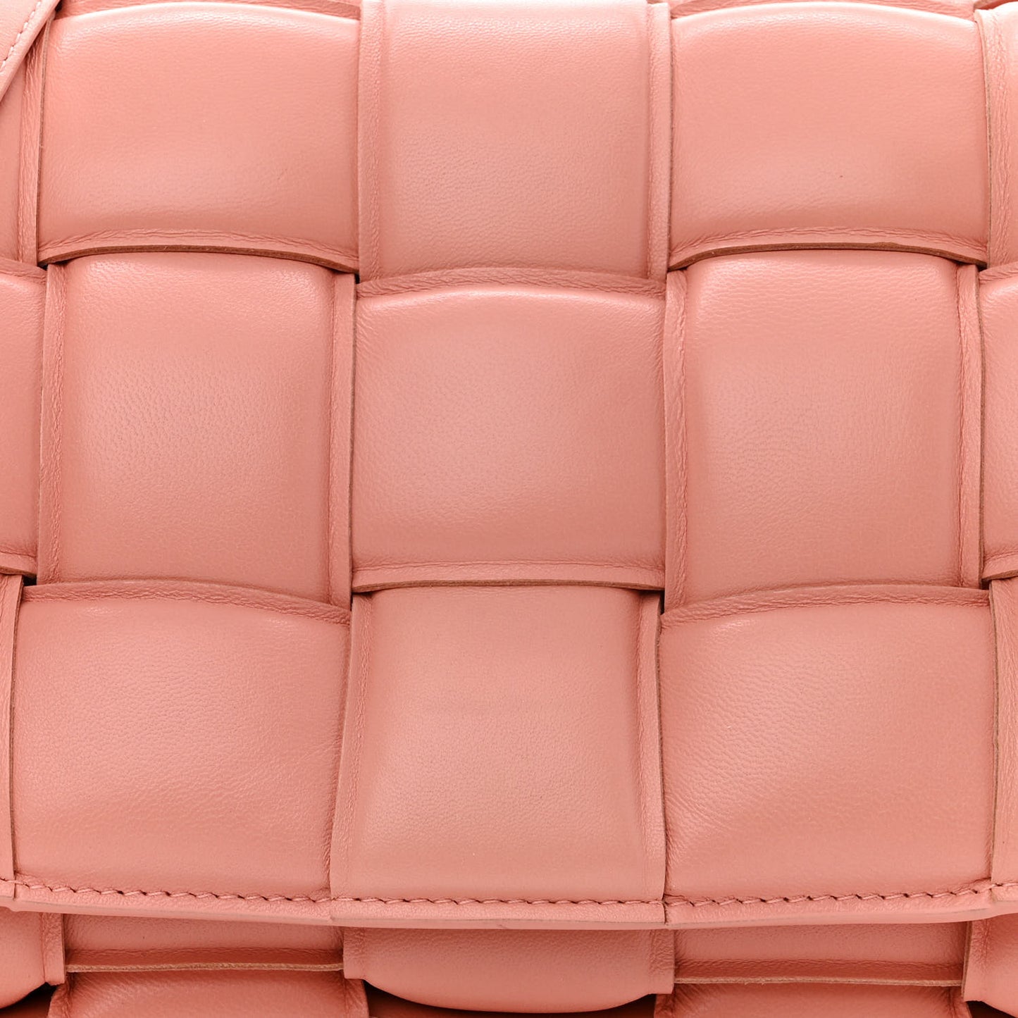 Nappa Maxi Intreccio Padded Cassette Crossbody Bag Peachy