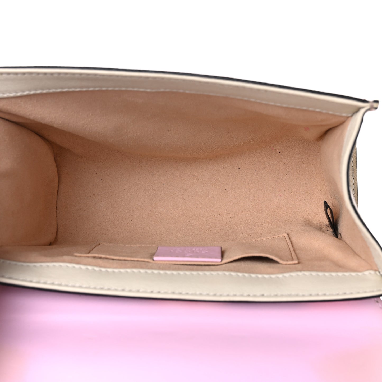 GG Supreme Monogram Les Pommes Small Padlock Shoulder Bag Beige Ebony Multicolor Pink