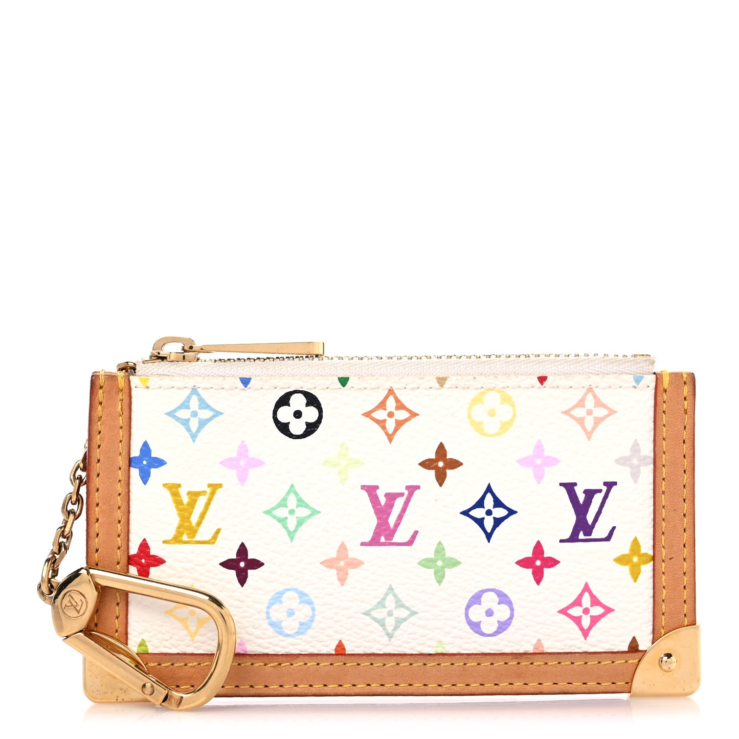 Monogram Multicolor Key Pouch White
