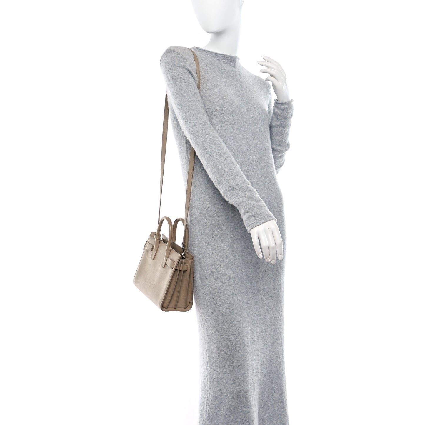 Grained Calfskin Nano Sac De Jour Dark Beige