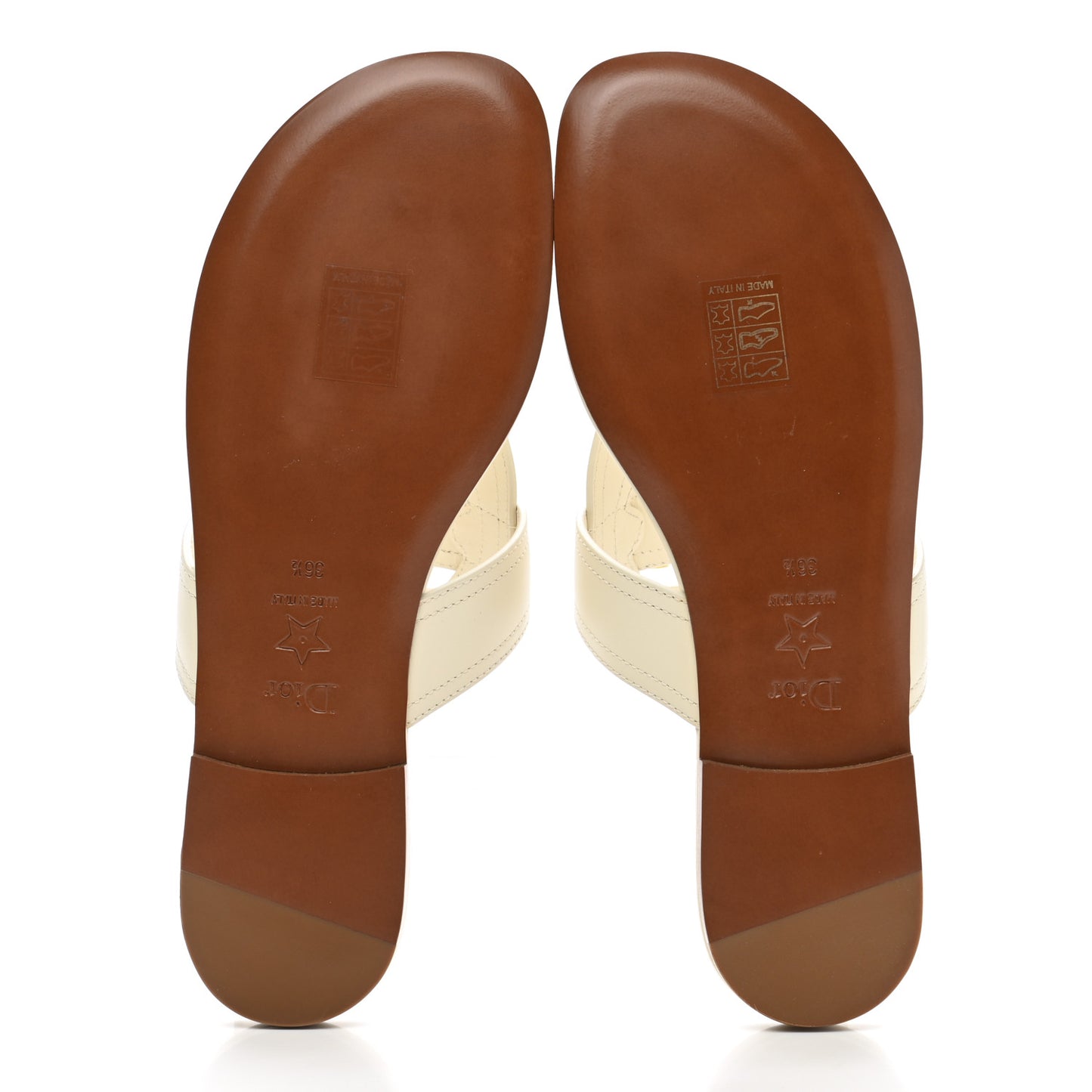 Calfskin 30 Montaigne Thong Sandals 36.5 White