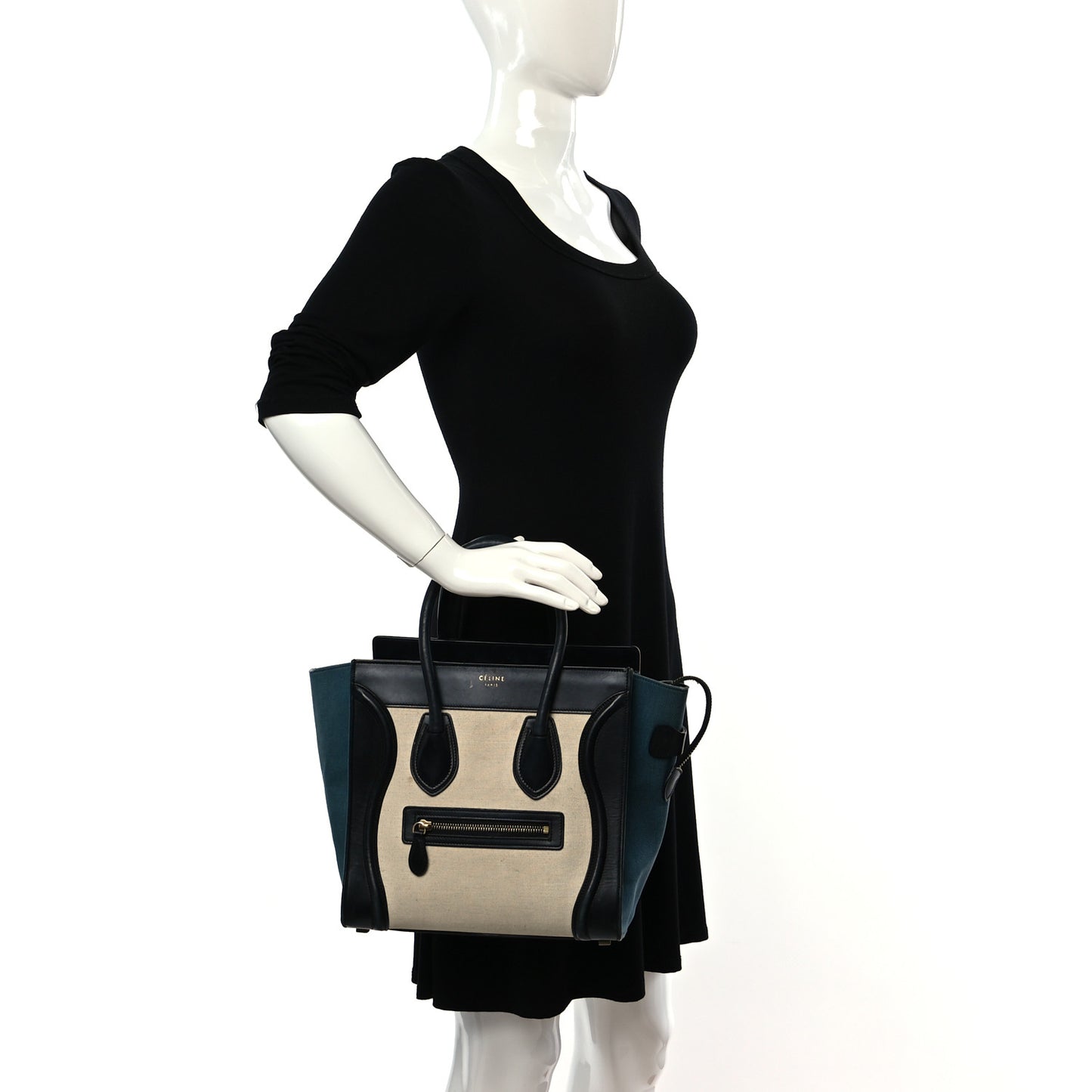 Canvas Smooth Calfskin Micro Tri-Color Luggage Royal
