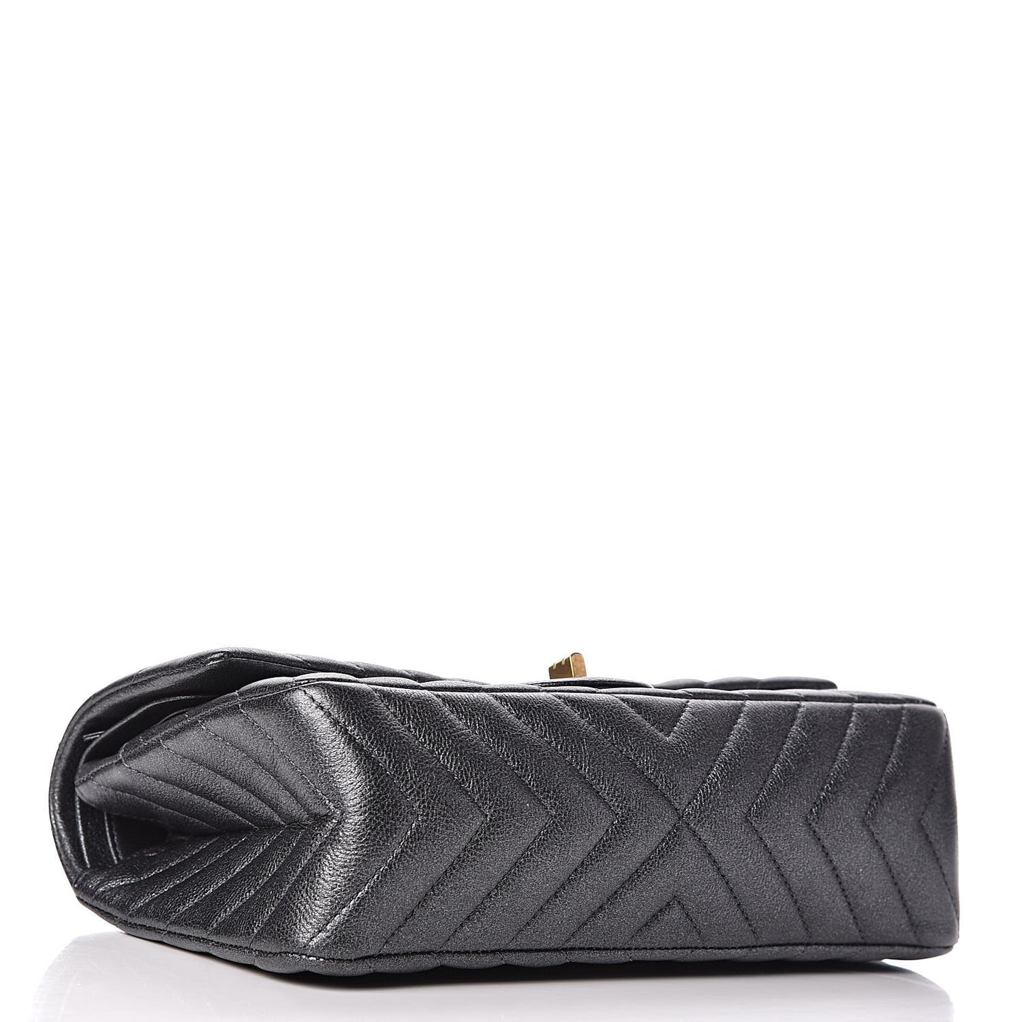 Metallic Sheepskin Chevron Quilted 2.55 Reissue 225 Flap Dark Silver