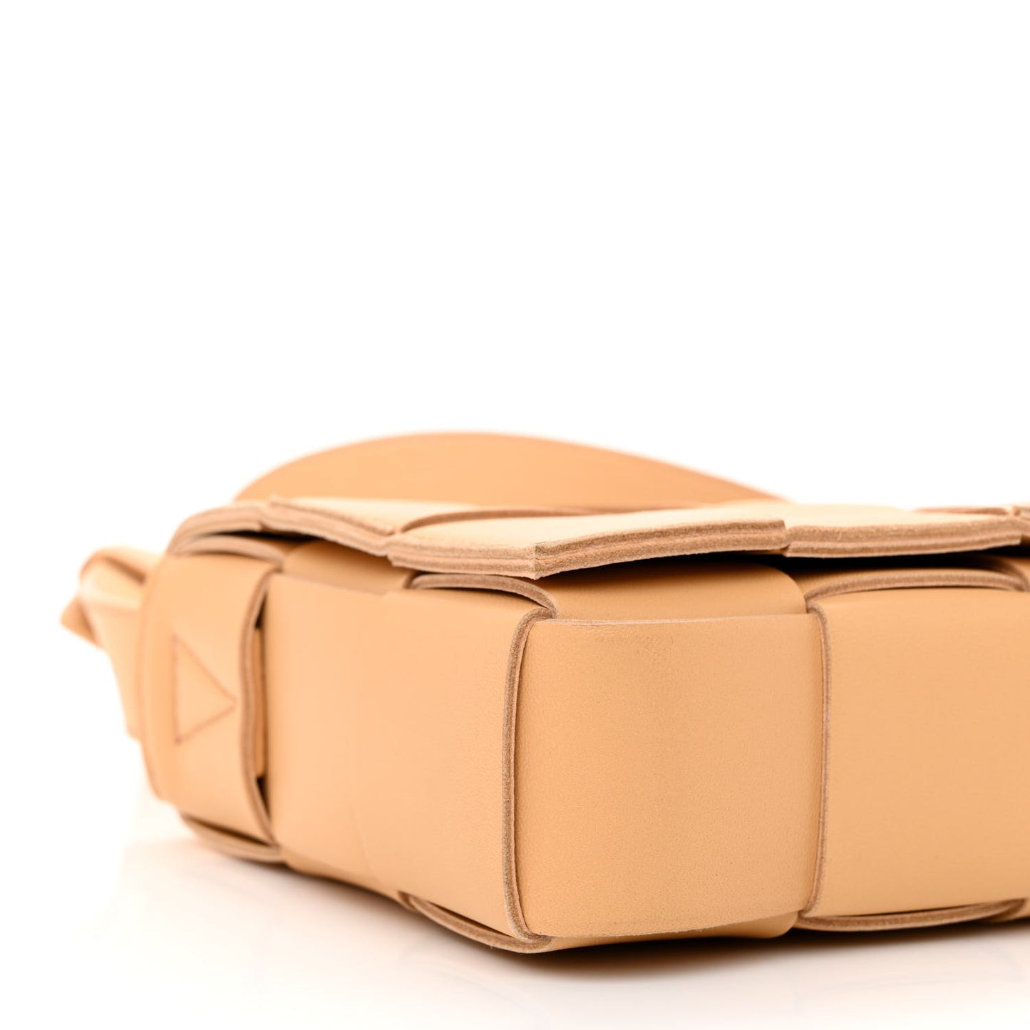 Lambskin Maxi Intrecciato Cassette Crossbody Bag Almond