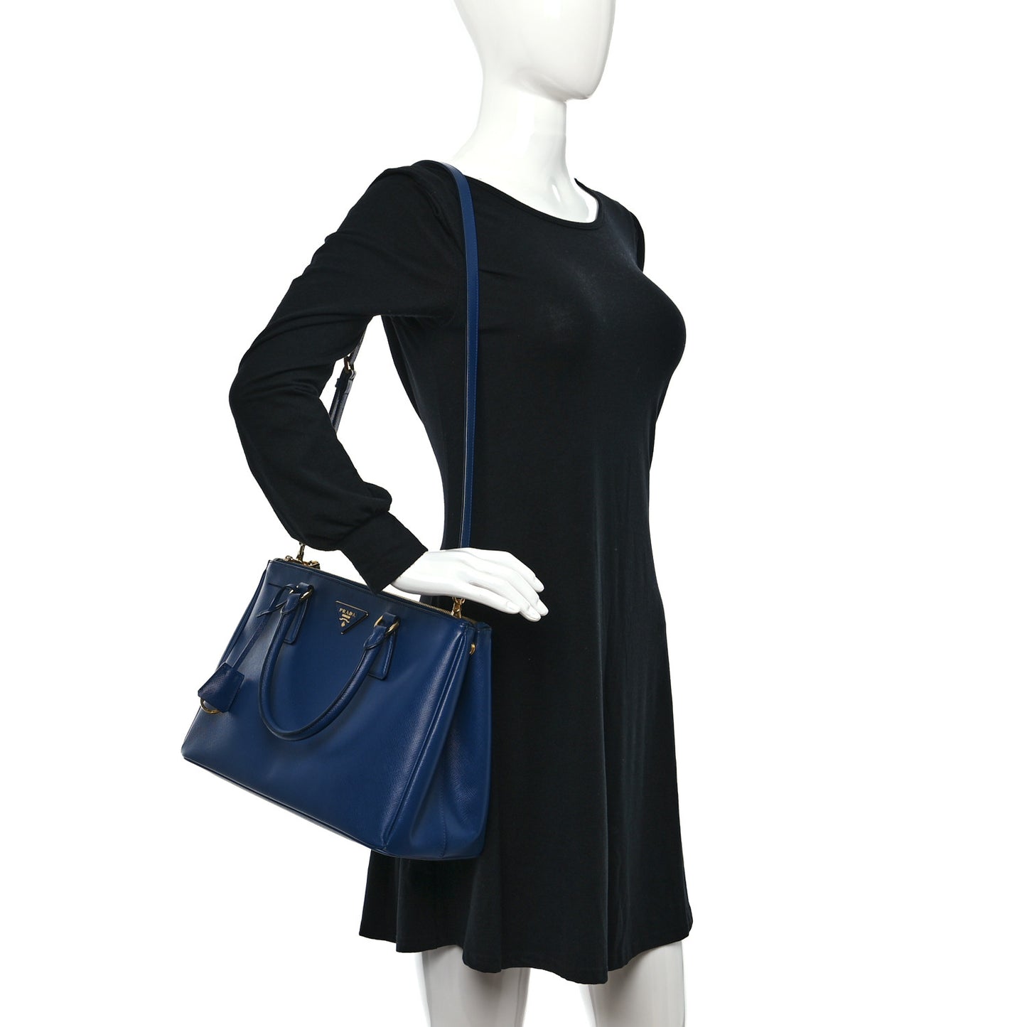 Saffiano Medium Galleria Double Zip Tote Baltico