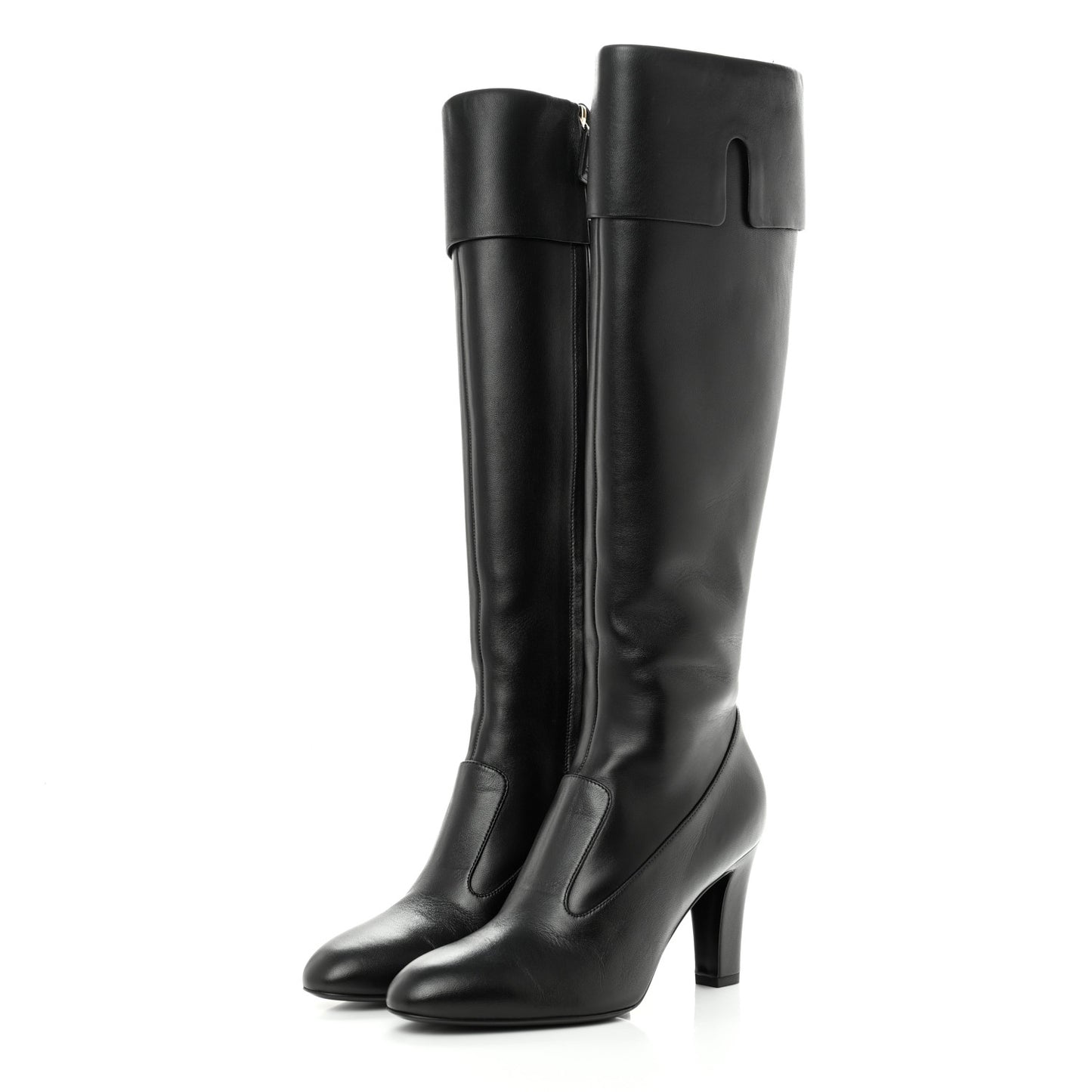 Lambskin High Boots 37 Black