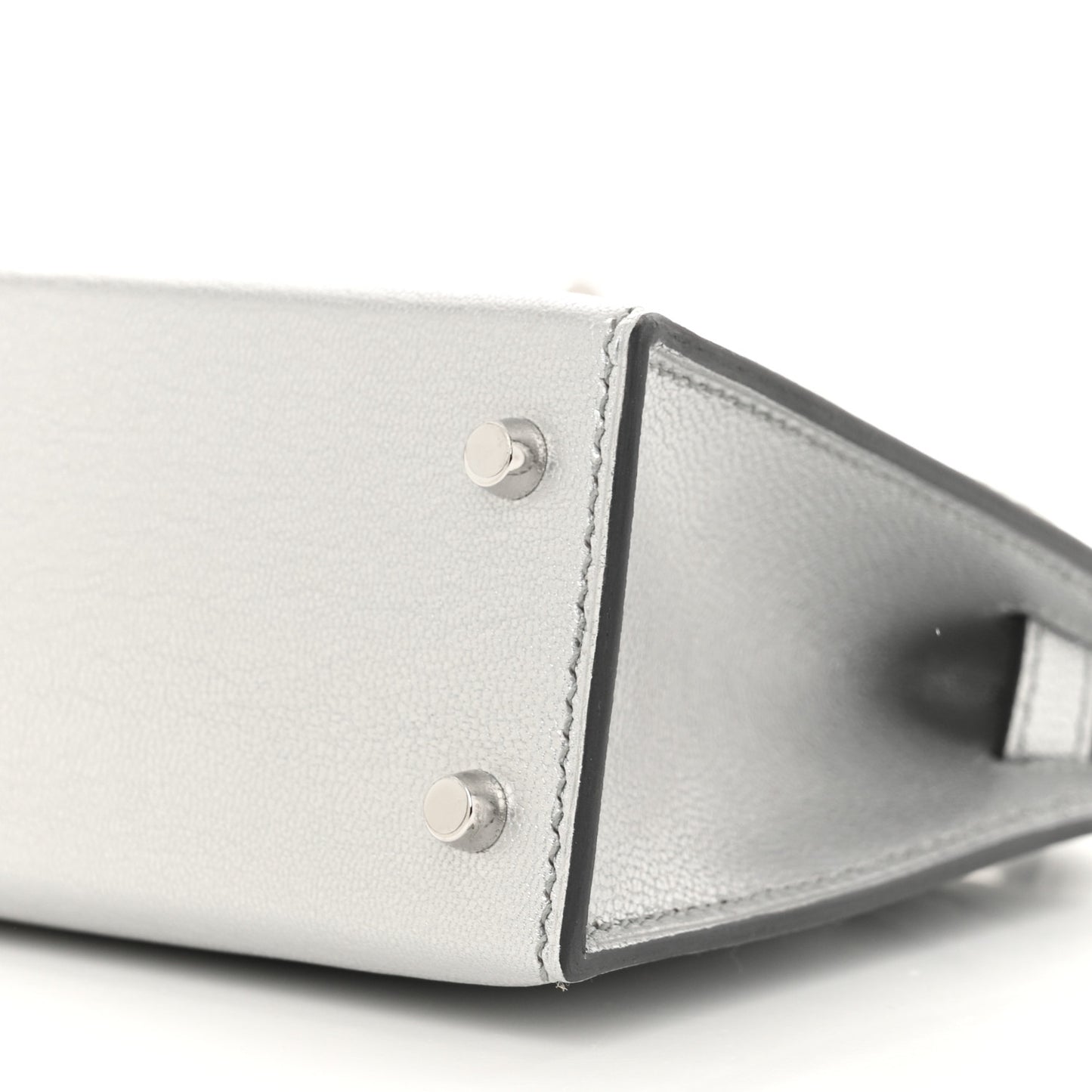Metallic Chevre Chamkilight Mini Kelly Sellier 20 Argent