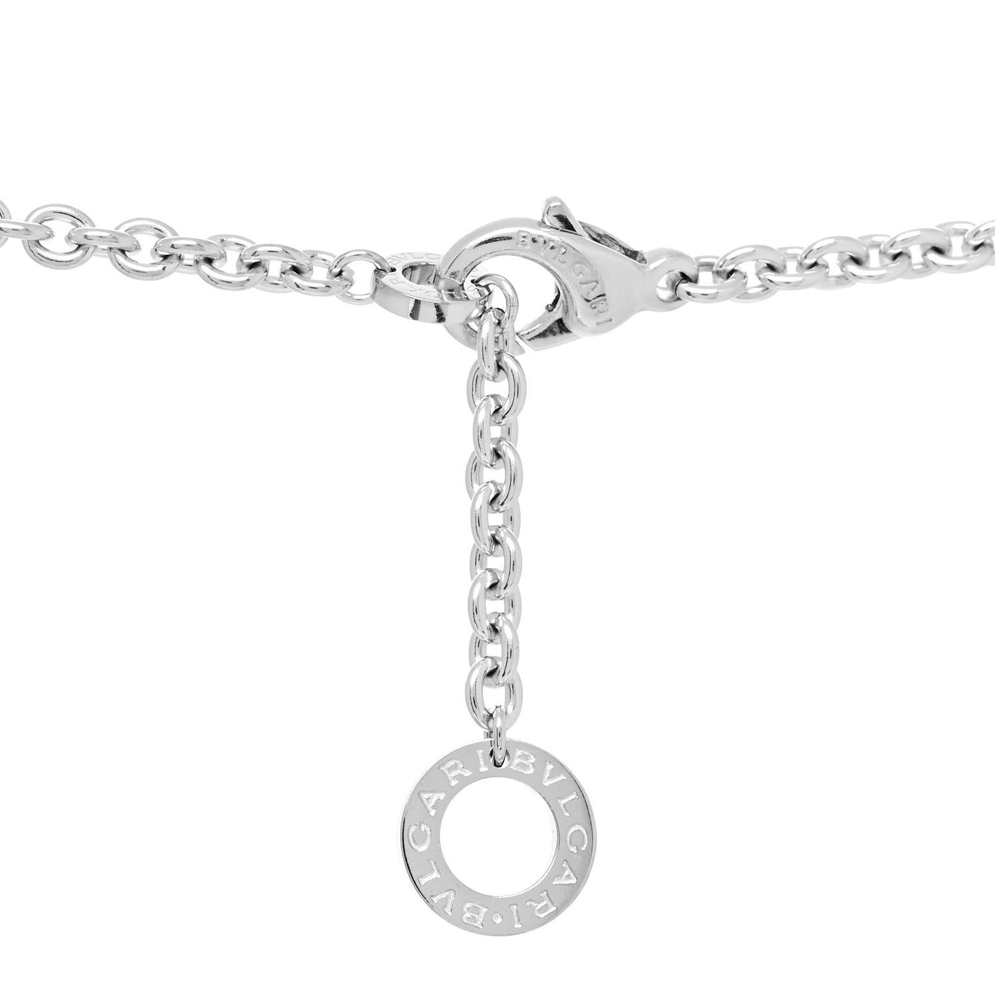 18K White Gold Diamond BVLGARI BVLGARI Circle Pendant Necklace