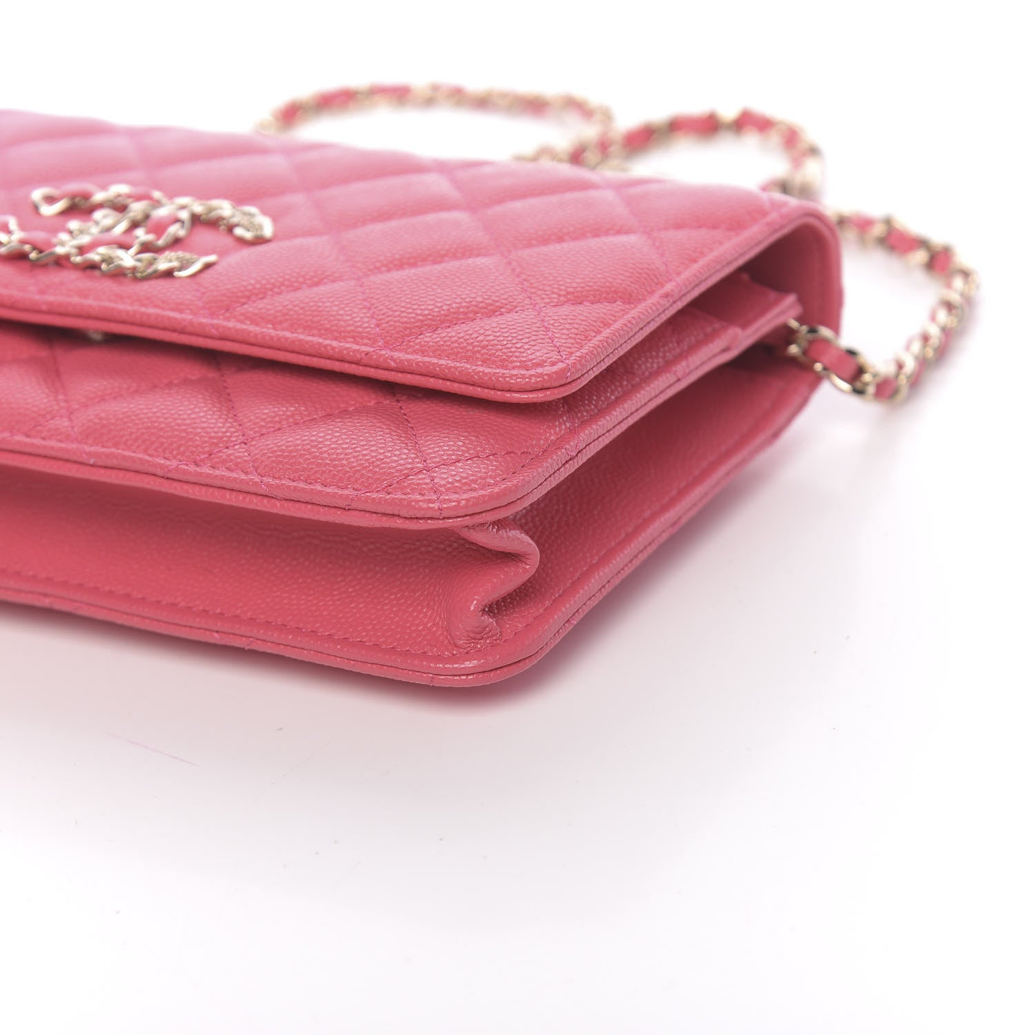 Chanel Caviar Quilted French New Wave Chain CC Wallet On Chain WOC Pink 11 of 11