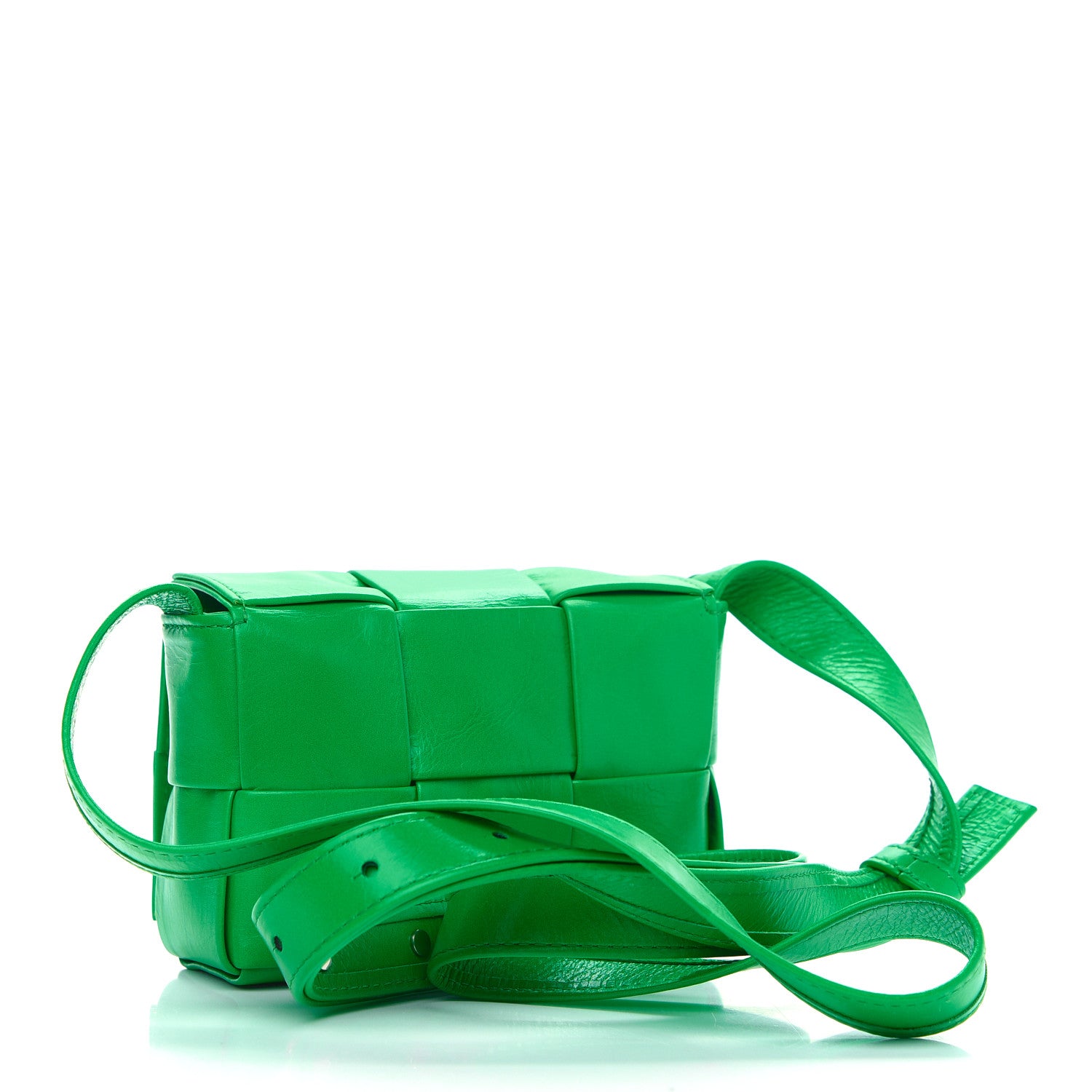Bottega Veneta Paper Calfskin Maxi Intreccio Extra Mini Cassette Crossbody Bag Grass 3 of 8