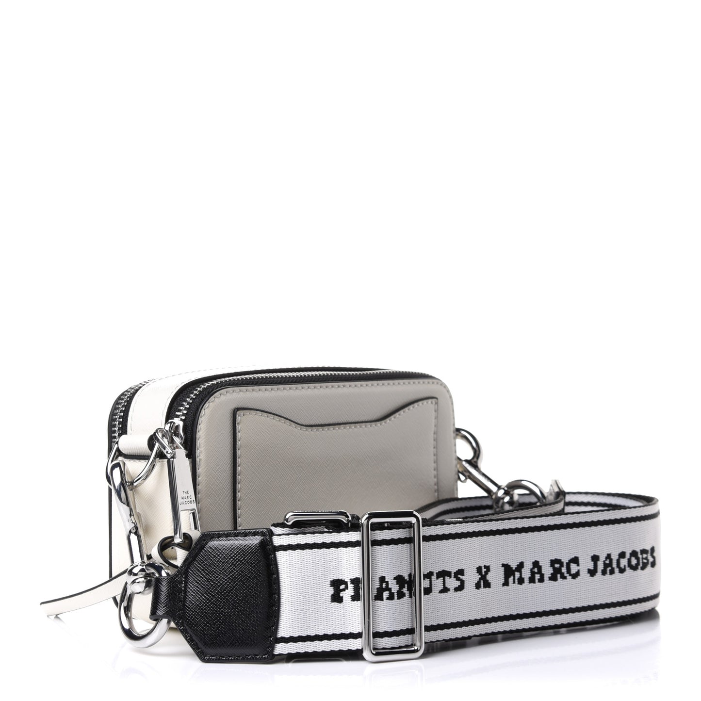 X Peanuts Saffiano Small Snoopy Snapshot Camera Bag White Black