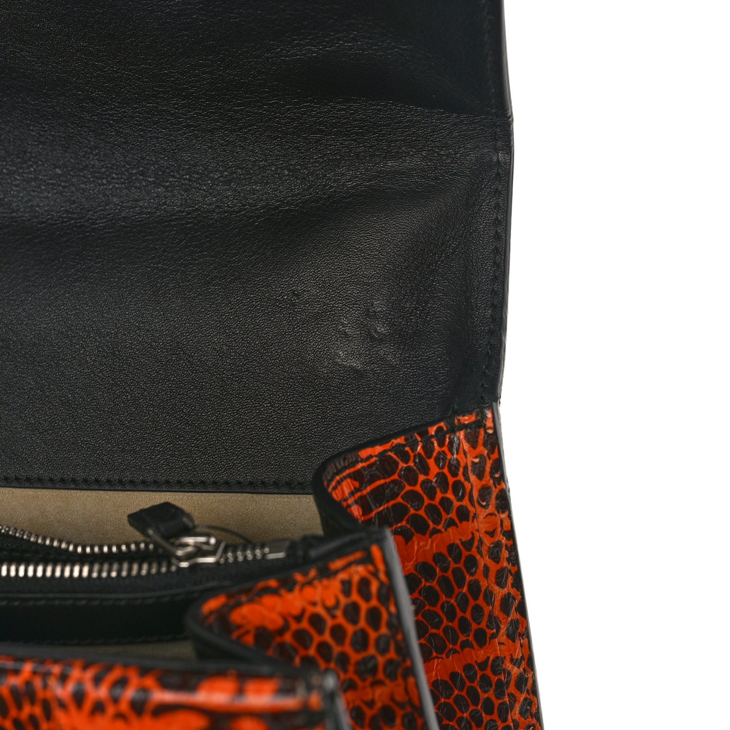 GG Supreme Monogram Snakeskin Elton Embroidered Medium Dionysus Shoulder Bag Beige Orange