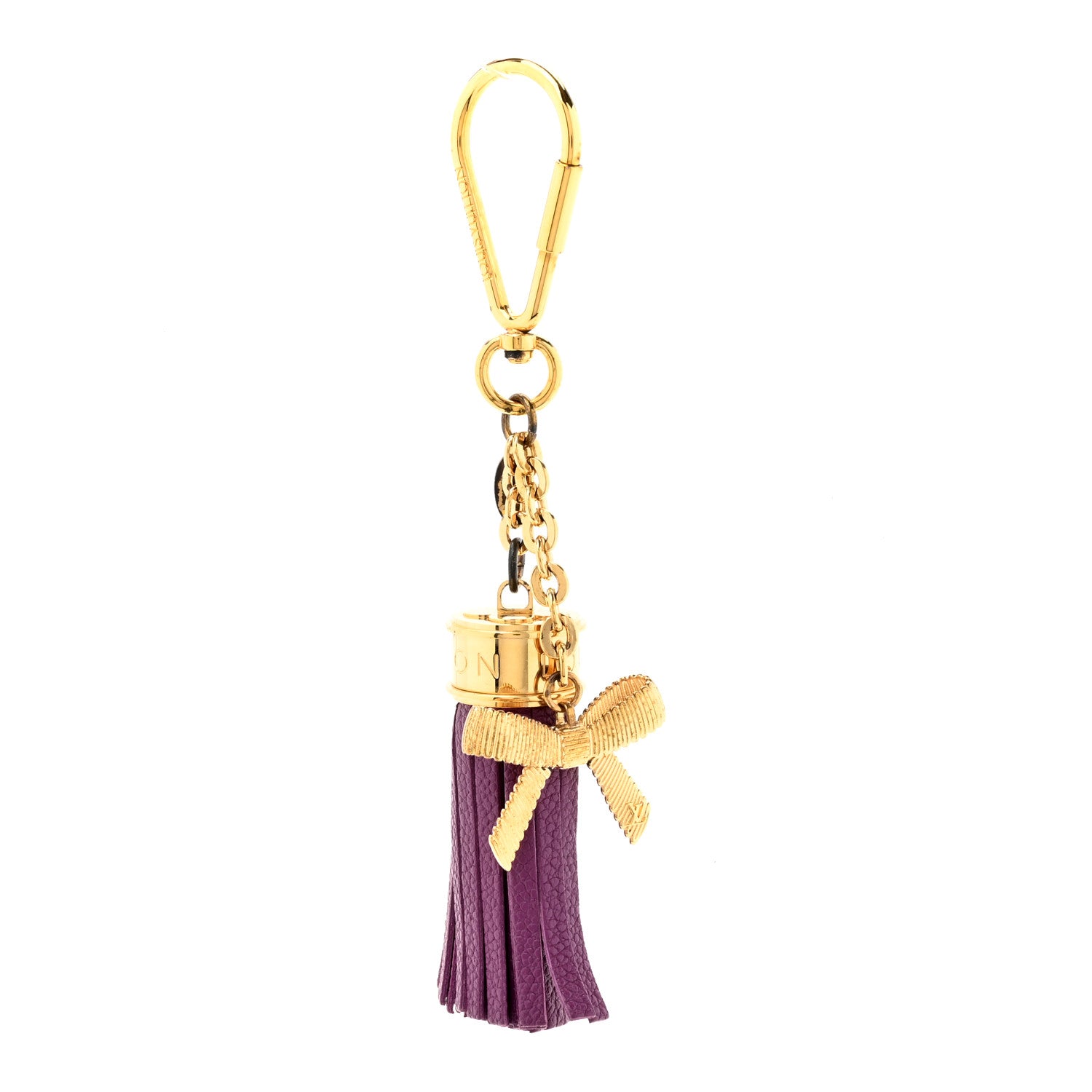 Louis Vuitton Calfskin Tassel Bow Bag Charm Purple 1 of 5