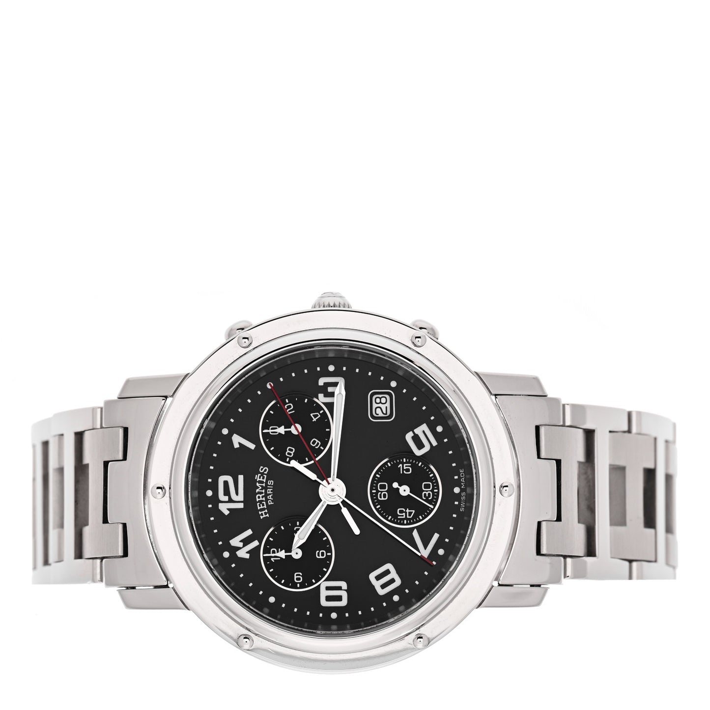 Stainless Steel 31mm Clipper Chronograph Quartz Watch Black