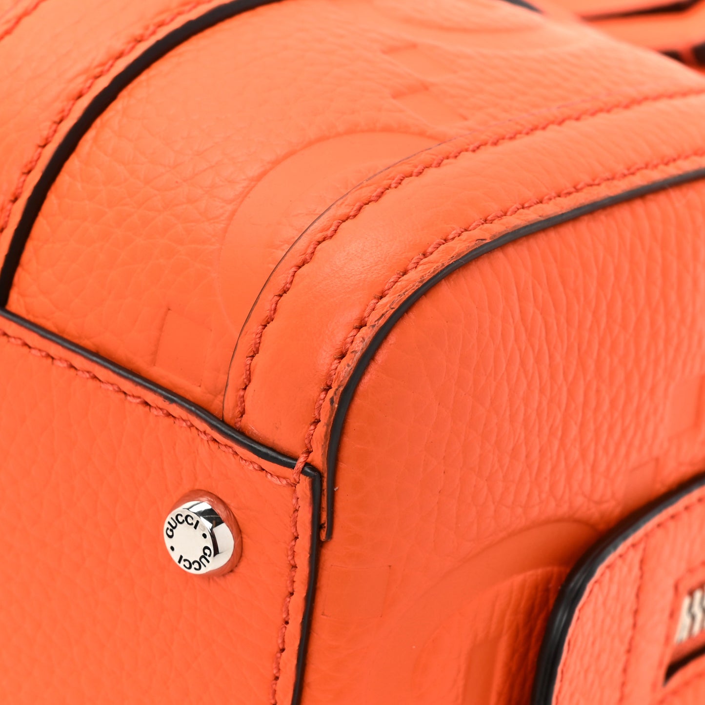 Piuma Calfskin Jumbo GG Embossed Mini Duffle Bag Good Orange