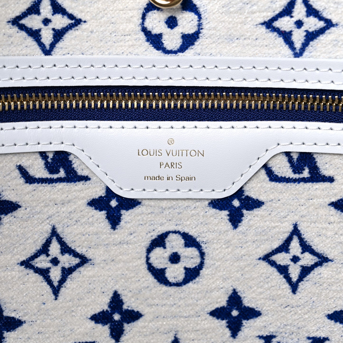 Jacquard Velvet Monogram LV Match Neverfull MM Bleu