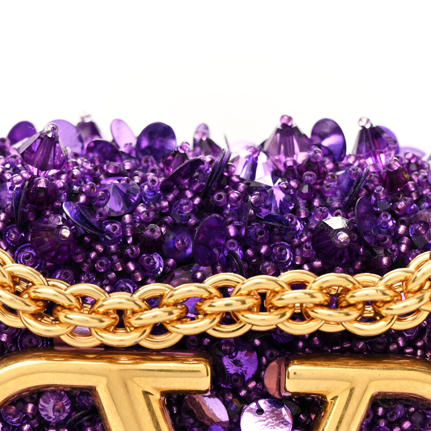 Valentino Garavani Sequin Crystal Vlogo Embroidered Small Loco Shoulder Bag Astral Purple 7 of 10