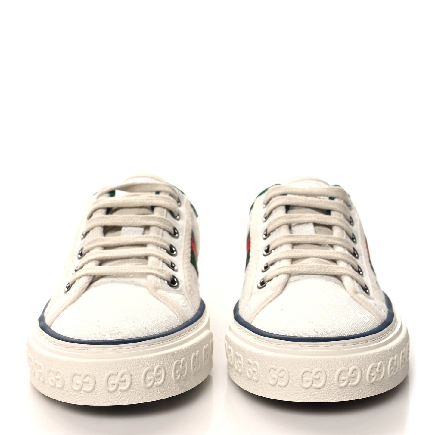 Jacquard Mini GG Monogram Web Womens 1977 Tennis Sneakers 34.5 White