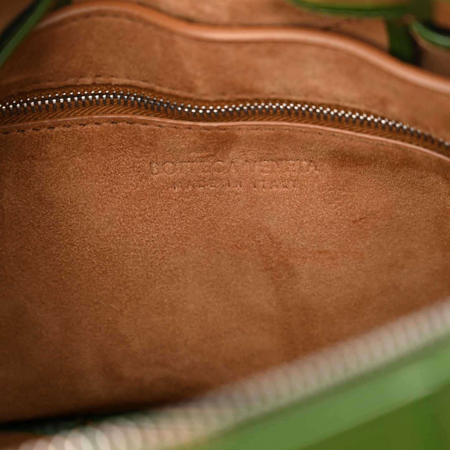 Paper Calfskin Maxi Intreccio Medium Arco Camera Bag Avocado