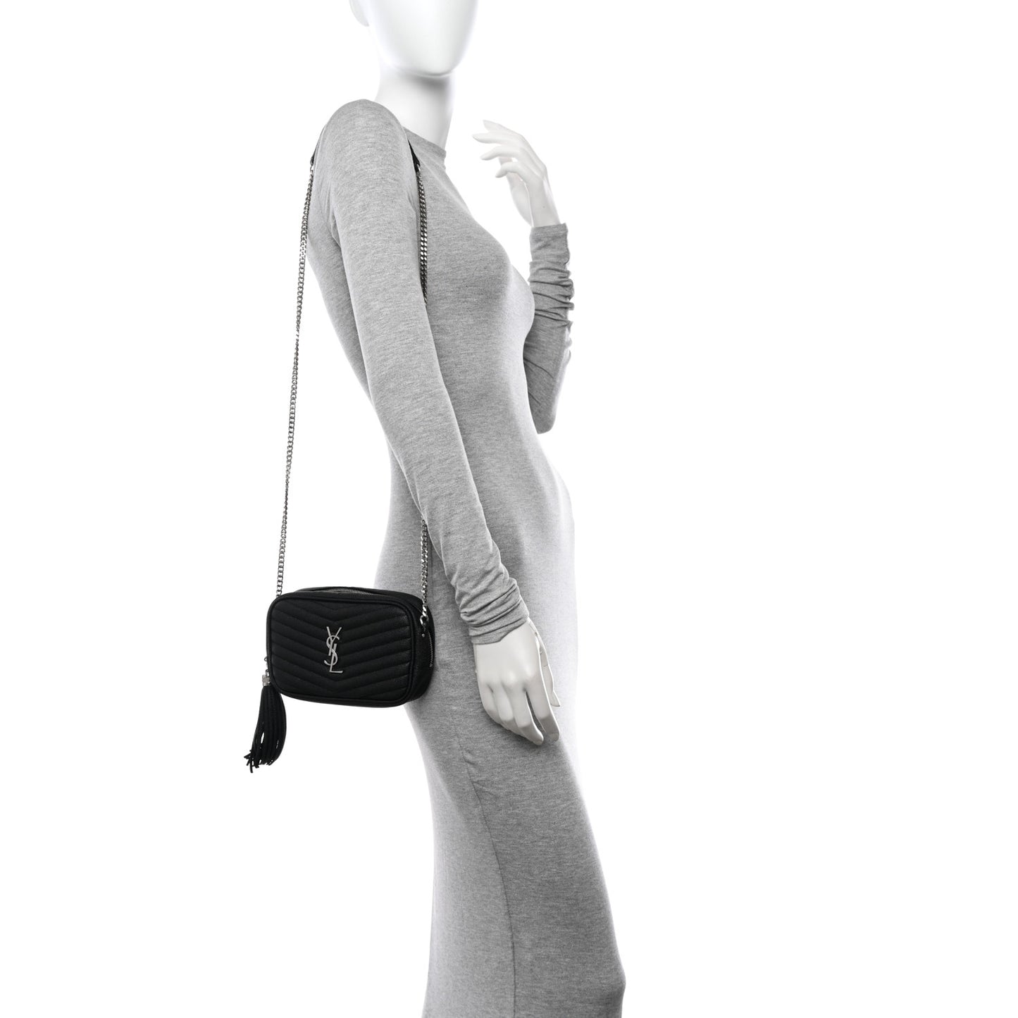 Grain De Poudre Matelasse Monogram Mini Lou Camera Bag Black