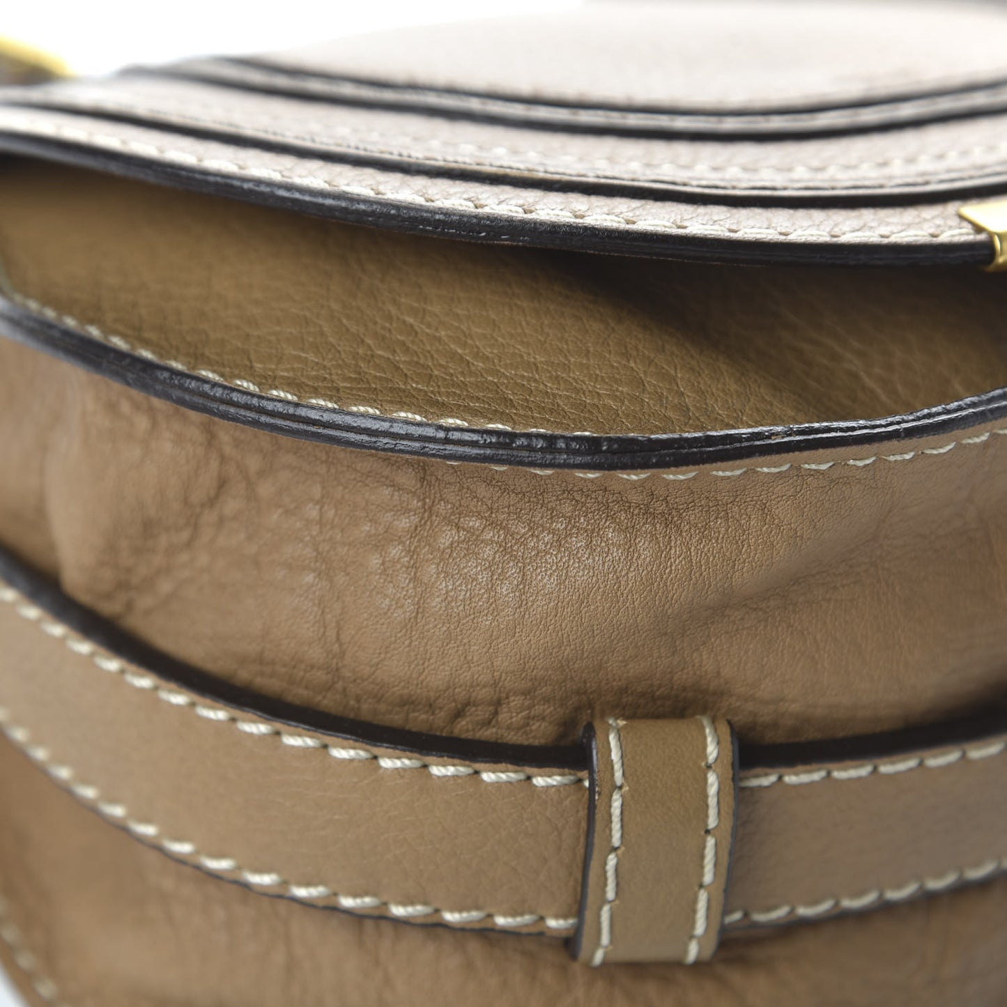 Calfskin Mini Marcie Round Crossbody Bag Nut