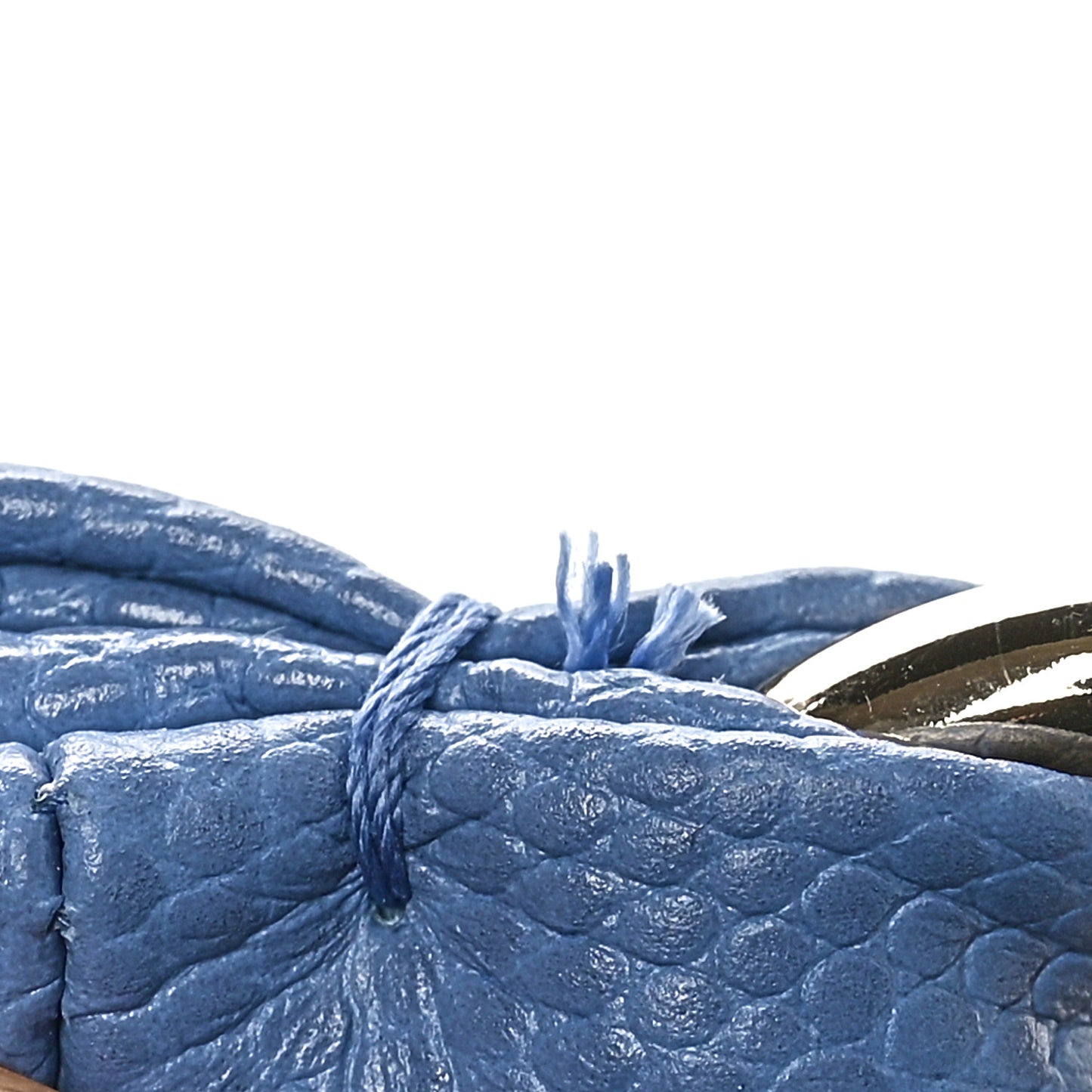 Calfskin Lizard Embossed Bonny Shoulder Bag Blue