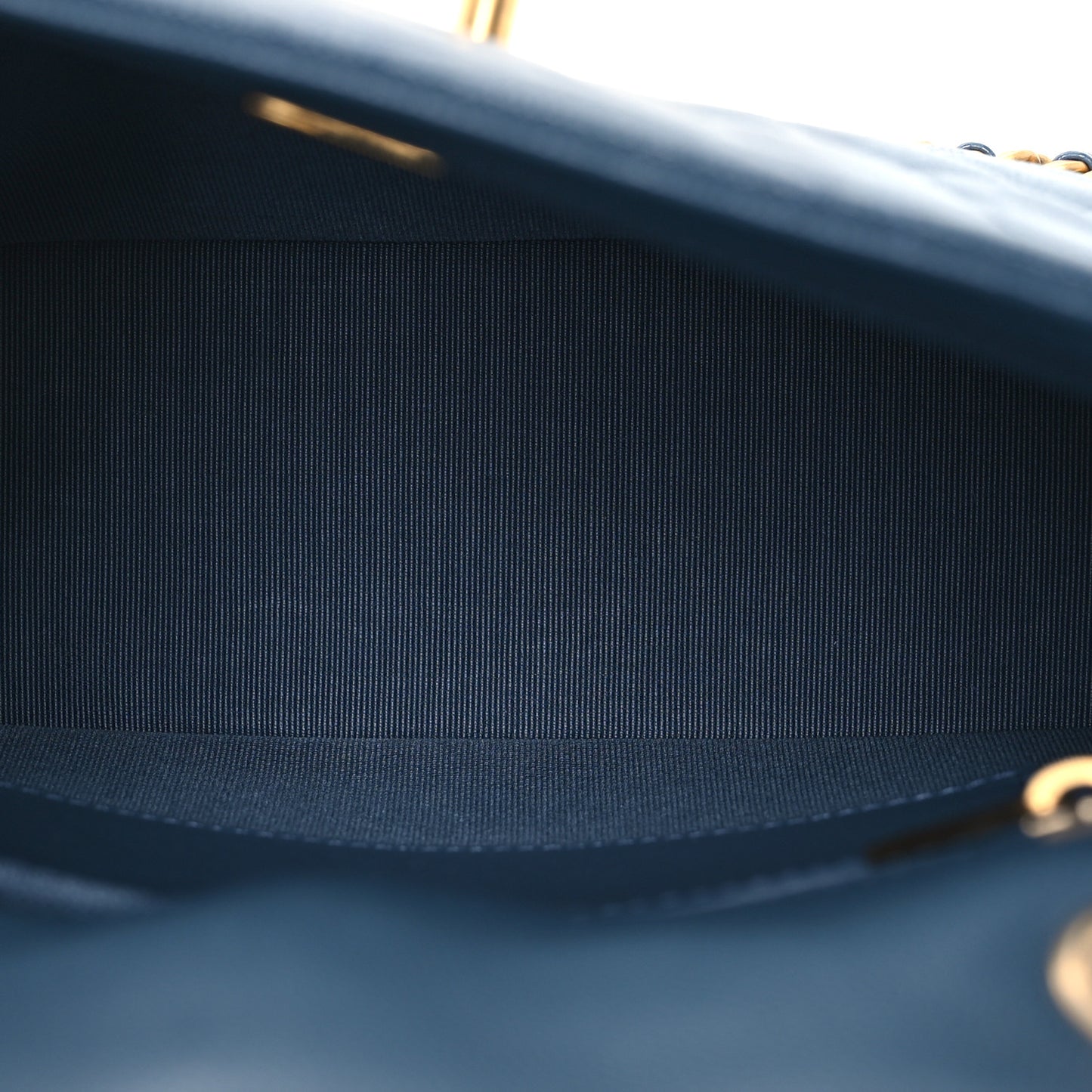 Caviar Quilted Camellia Chain Around Backpack Blue