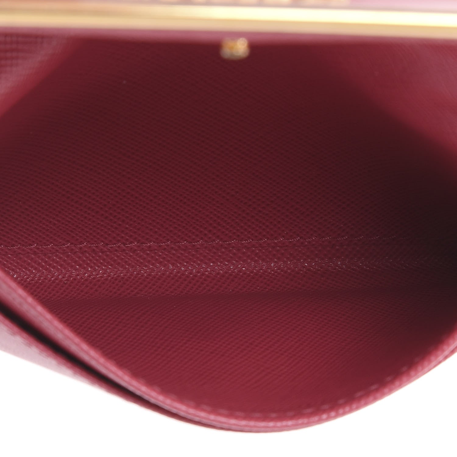 Prada Saffiano Compact Metal Bar Flap Wallet Peonia 4 of 11