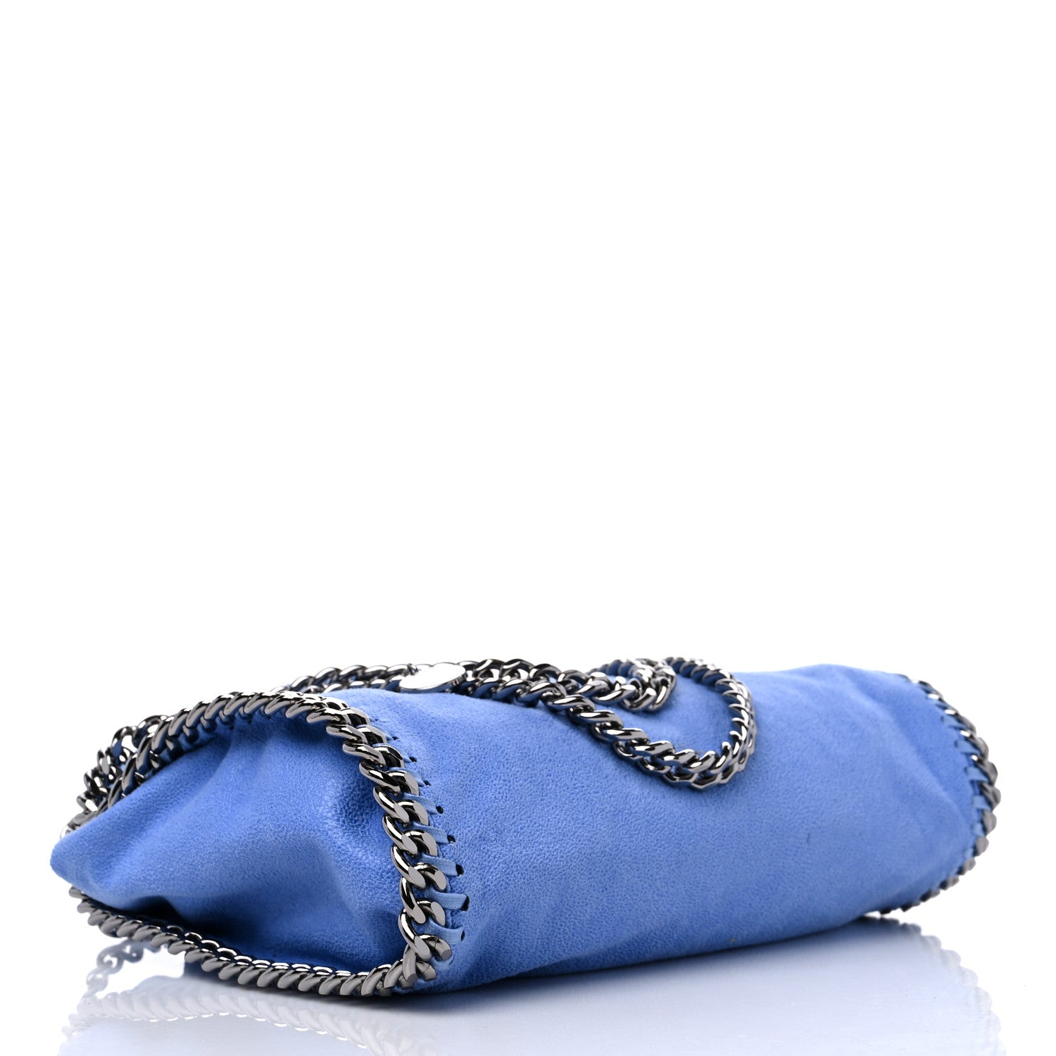 Stella McCartney Shaggy Deer Mini Falabella Fold Over Tote Bright Blue 4 of 9