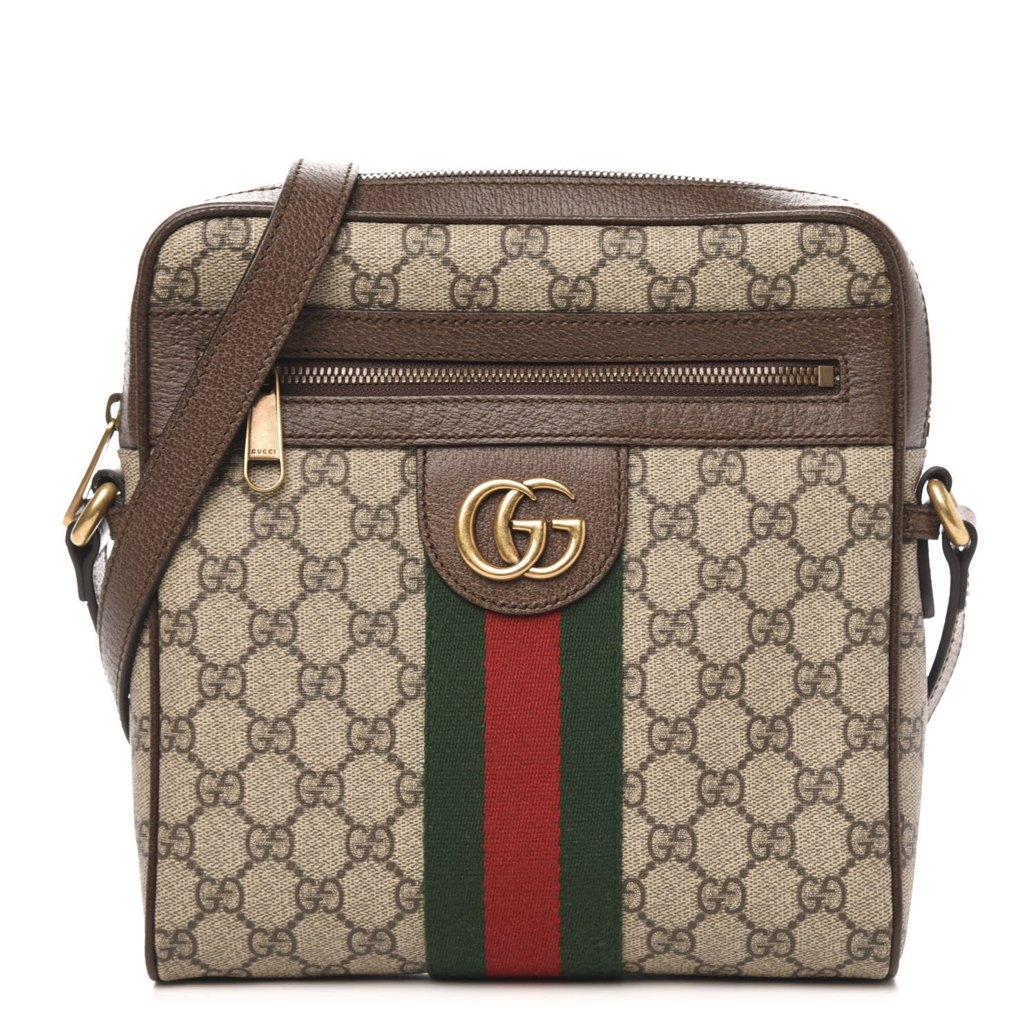 Gucci GG Supreme Monogram Web Small Ophidia Messenger Bag Brown 1 of 10