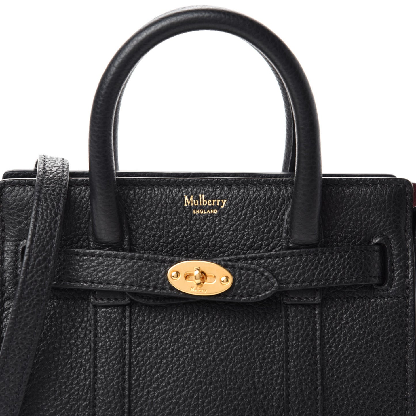 Small Classic Grain Micro Bayswater Zip Tote Black